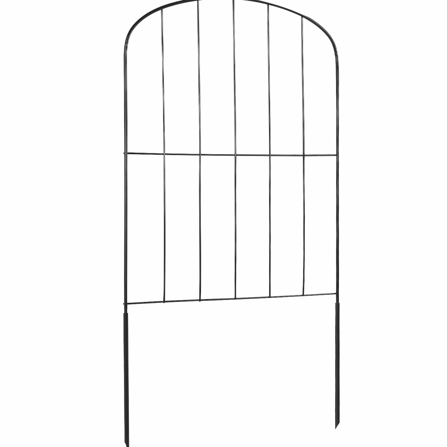 VEVOR Dekoracyjne ogrodzenie ogrodowe, 61 x 33 cm, metalowe ogrodzenie ze stali węglowej, 5,08 cm, odstęp między kolcami, płot dla psów, siatka ogrodzeniowa, metalowe elementy ogrodzenia, w zestawie