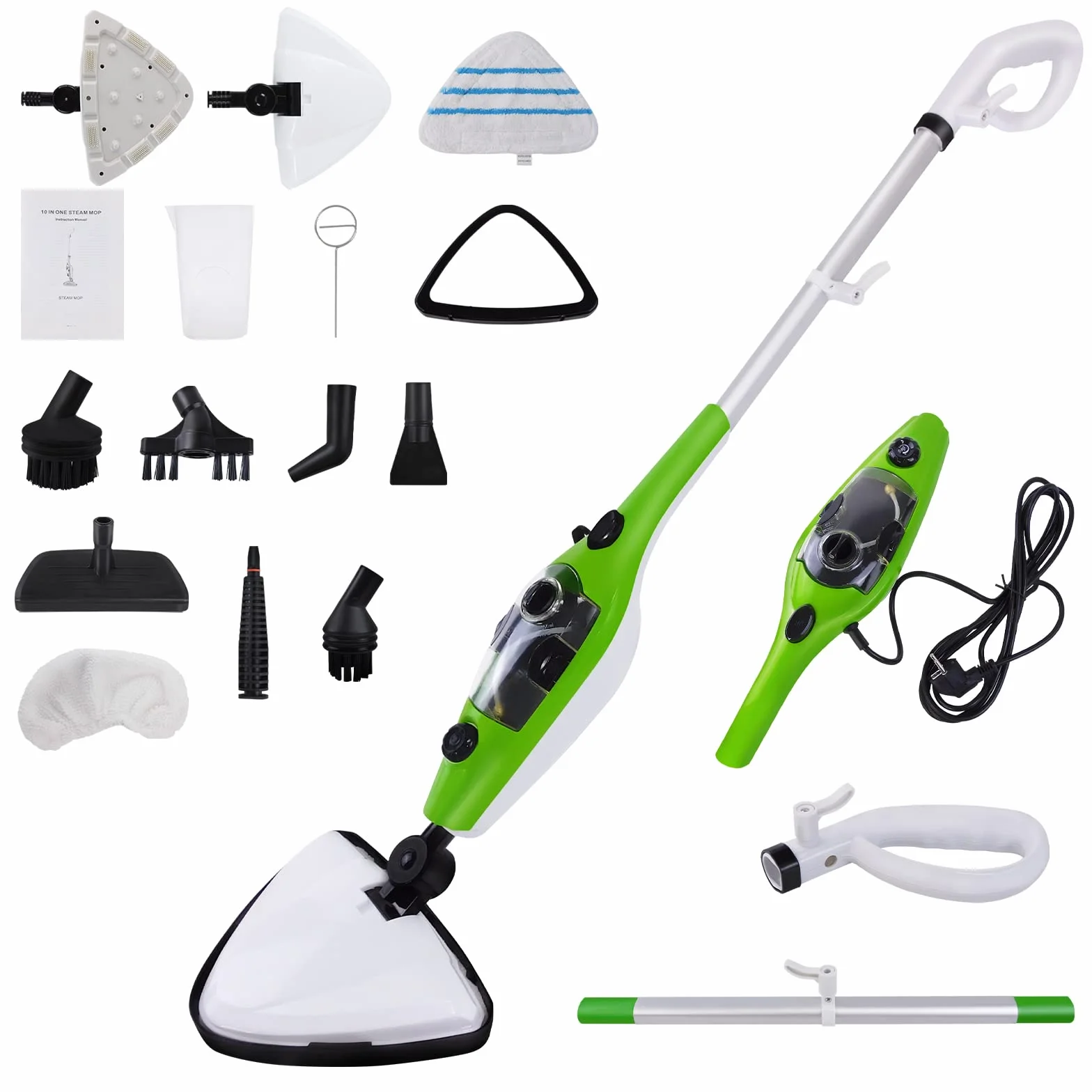 Mop parowy 1300 W 10 w 1 z kablem 3,5 m i 10 akcesoriami