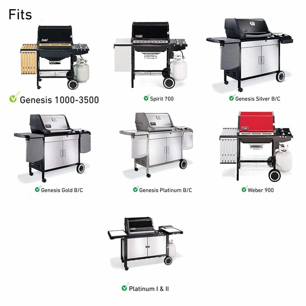 Onlyfire BRK-6013 Zestaw szpikulców ze stali nierdzewnej do grilli gazowych Weber Spirit 300, Genesis 300 i starszych modeli, zawiera 2 igły do mięsa, silnik, 220V-240V, rożen obrotowy, rożen obrotowy