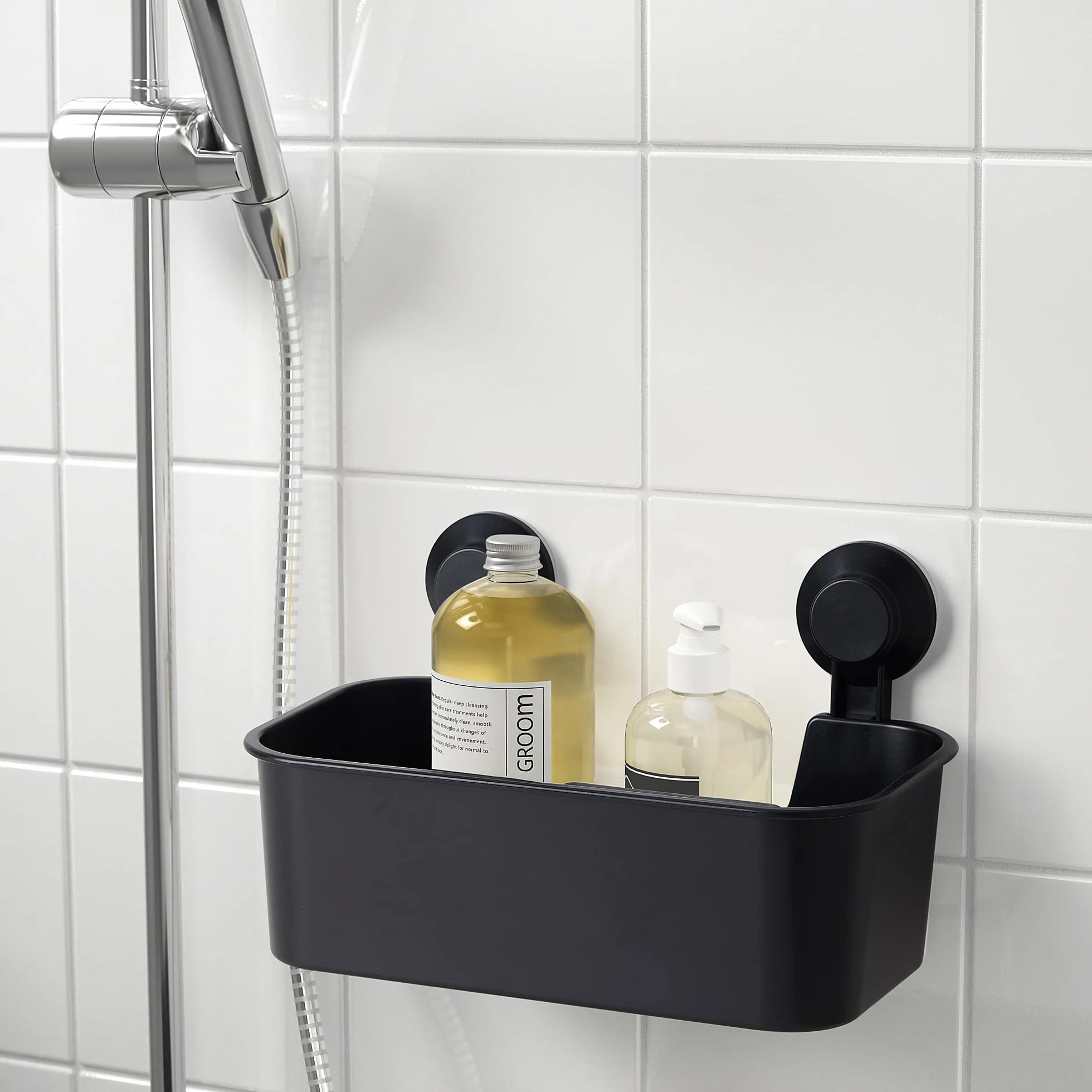 Kosz IKEA z przyssawką, czarny (TISKEN)