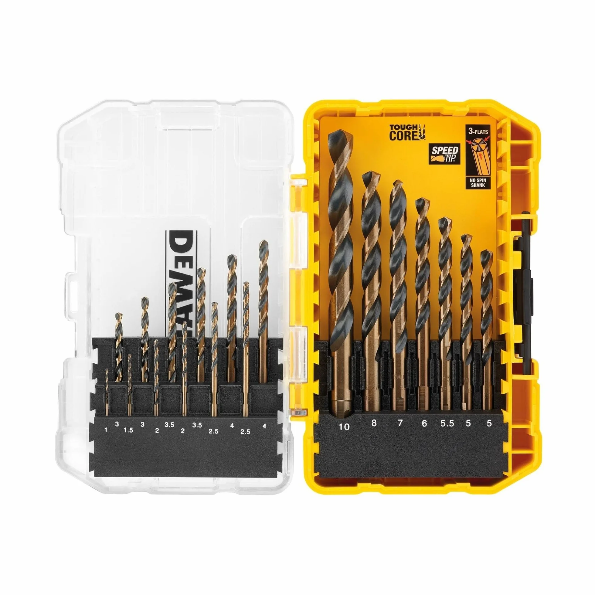 DEWALT, Zestaw wierteł do metalu, 1-10 mm, 19 sztuk, DT70728-QZ