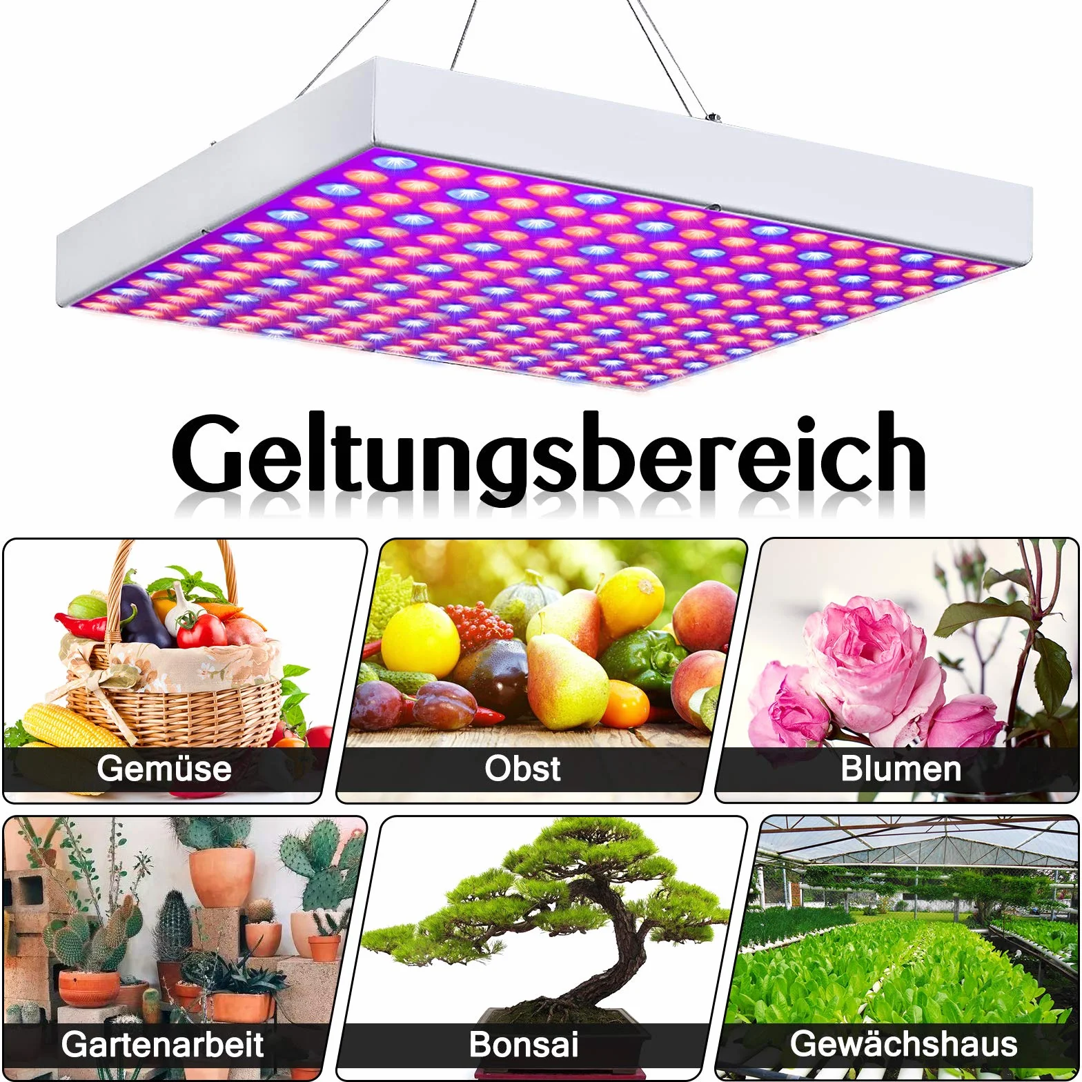 UISEBRT Lampa roślinna LED pełne spektrum 2x 45W - Lampa roślinna Lampa wzrostu Lampa do wzrostu 225 LED czerwone i niebieskie do roślin pokojowych, kwiatów i warzyw światło dzienne (2x 45W)