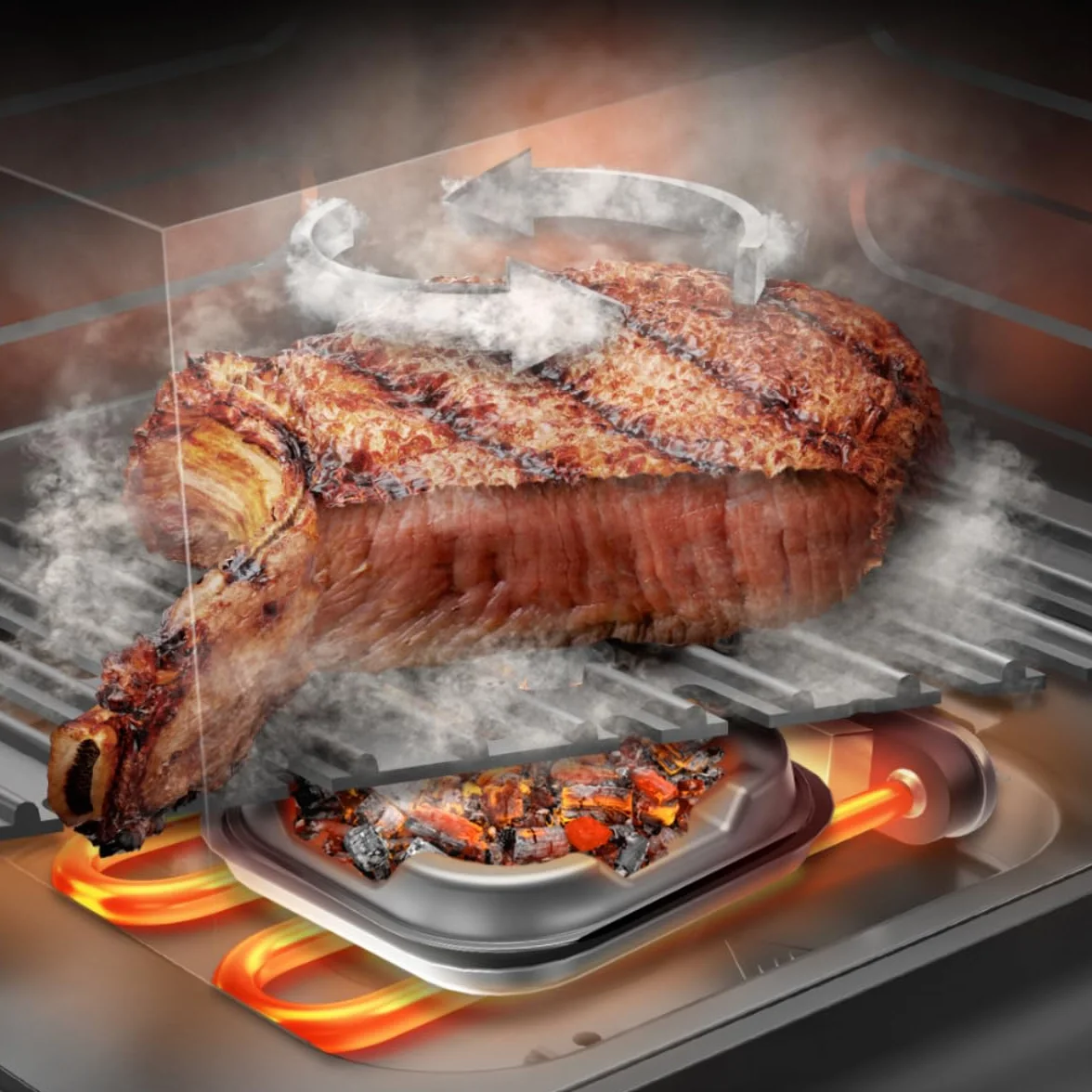 Cecotec Frytkownica powietrzna 10 l, frytkownica powietrzna Cecofry&Grill Smokin 11000, 2200 W, frytkownica 3 w 1, grill, płyta grillowa, zintegrowana wędzarnia, 10 menu, temperatura 40-200°C,