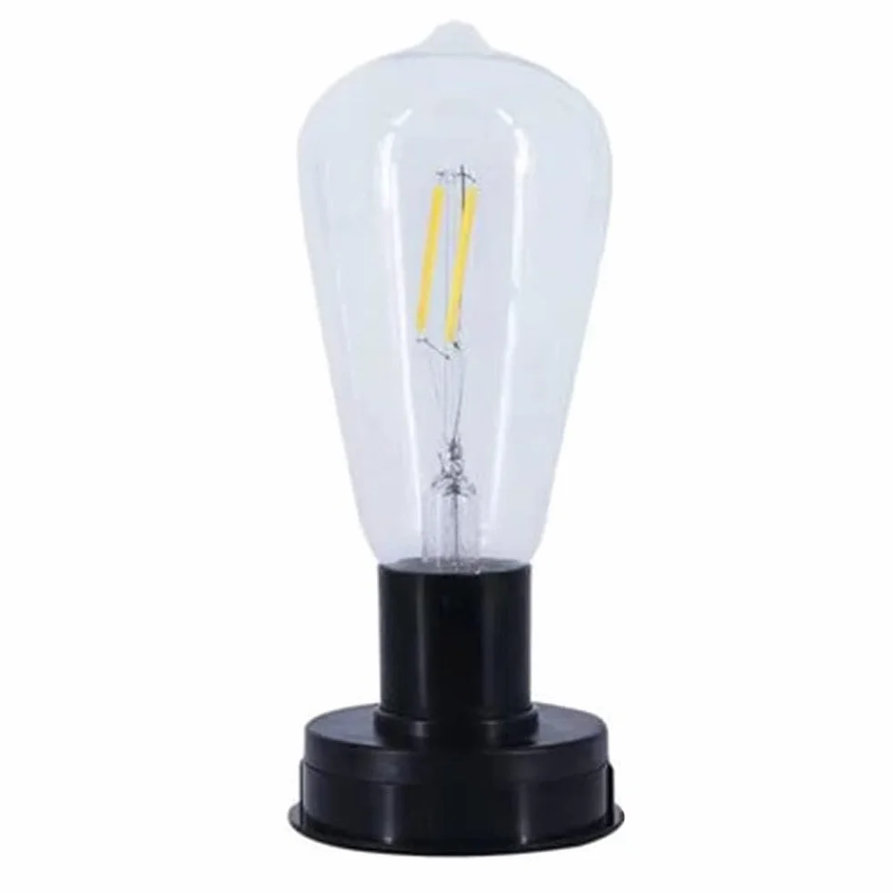 1 x żarówka solarna LED, 7 cm, filament wolframowy, automatyczna lampka nocna IP65, dekoracyjna, odporna na warunki atmosferyczne, oświetlenie ogrodowe