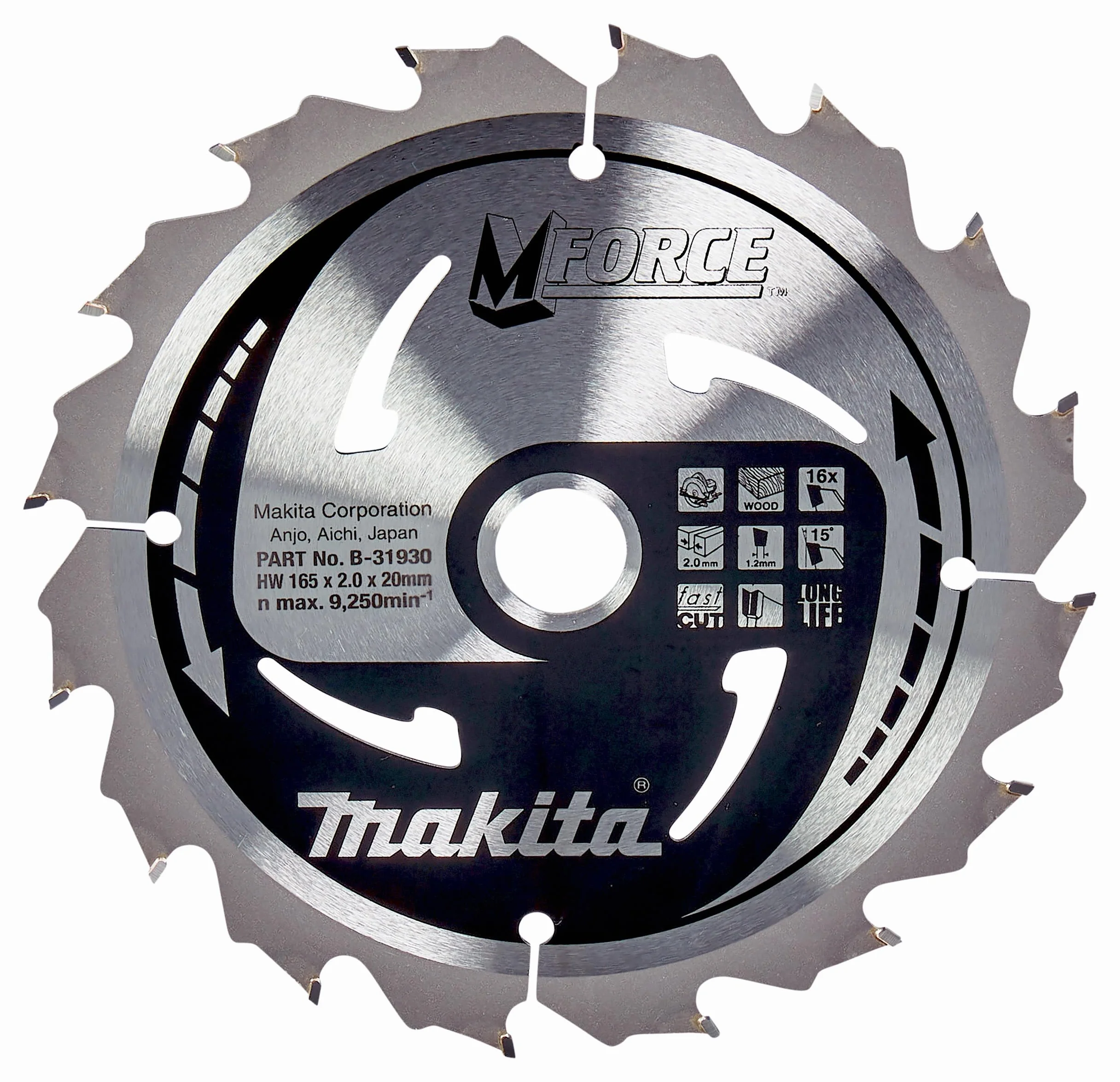 Makita M-Force brzeszczot piły 165 x 20 mm, 16Z, B-31930