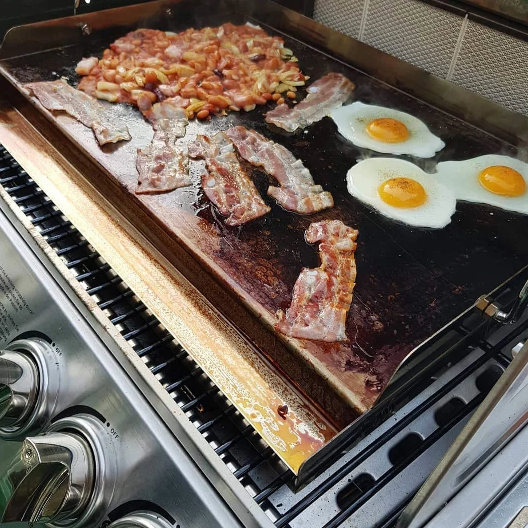 Onlyfire uniwersalna płyta grillowa z stali nierdzewnej, Plancha Griddle do grilla na węgiel i gaz, prostokątna, 51 x 32 x 7 cm