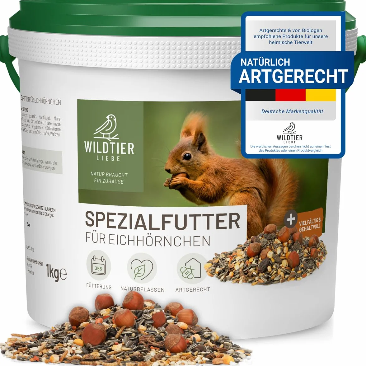 wildtier liebe Odpowiednia karma dla wiewiórek 1 kg dla wiewiórek i wiewiórek pasmowych I karma całoroczna wraz z ekstra deserem wiewiórki 50 g I karma wiewiórki, wiewiórki