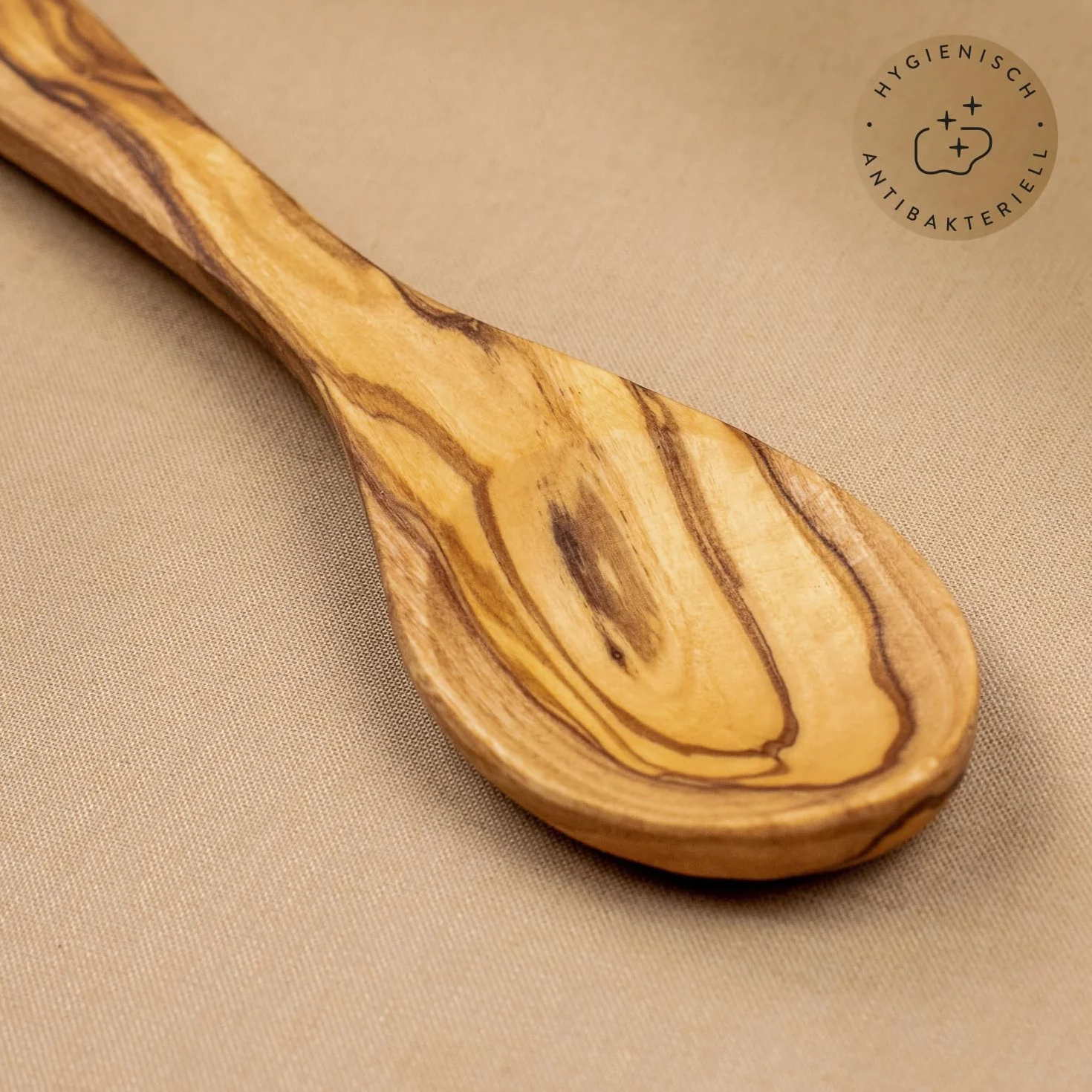 DAS OLIVENHOLZBRETT ® Łyżka z drewna oliwkowego 20 cm / standardowa łyżka z drewna/drewno oliwne Loeffel