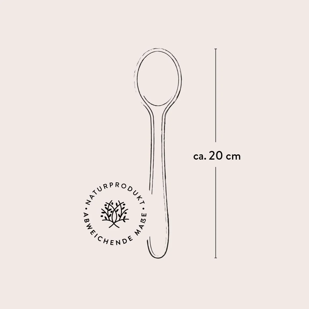 DAS OLIVENHOLZBRETT ® Łyżka z drewna oliwkowego 20 cm / standardowa łyżka z drewna/drewno oliwne Loeffel