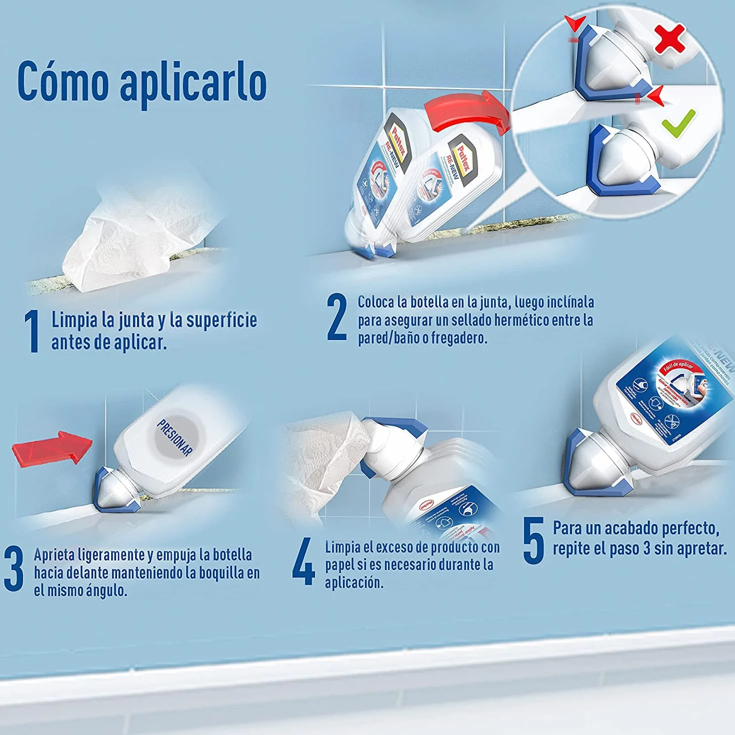 Pattex Re-nowy silikonowy środek uszczelniający, biały (może nie być dostępny w języku polskim)