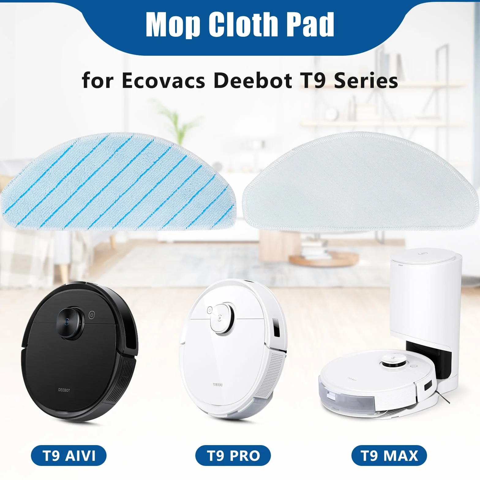 10 sztuk zmywalnych ściereczek do Ecovacs Deebot T9 serii T9 AIVI/PRO/MAX T8 T8 Max/AIVI N8 / N8 Pro Części zamienne