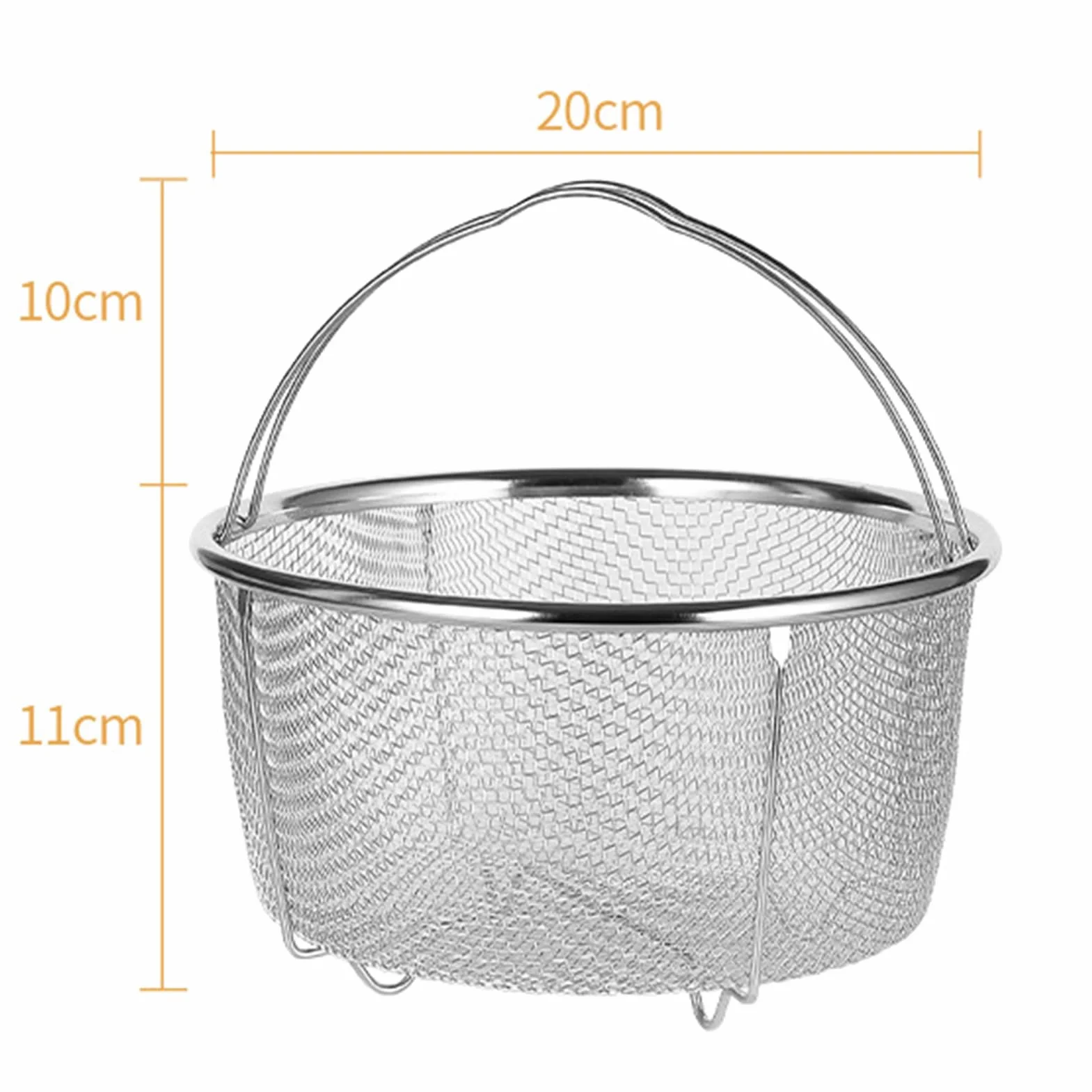 Kosz do Gotowania na Parze ze Stali Nierdzewnej, Wygodne Uchwyty, Wygodny Kosz Drenażowy do Gotowania w Kuchni (20 cm)