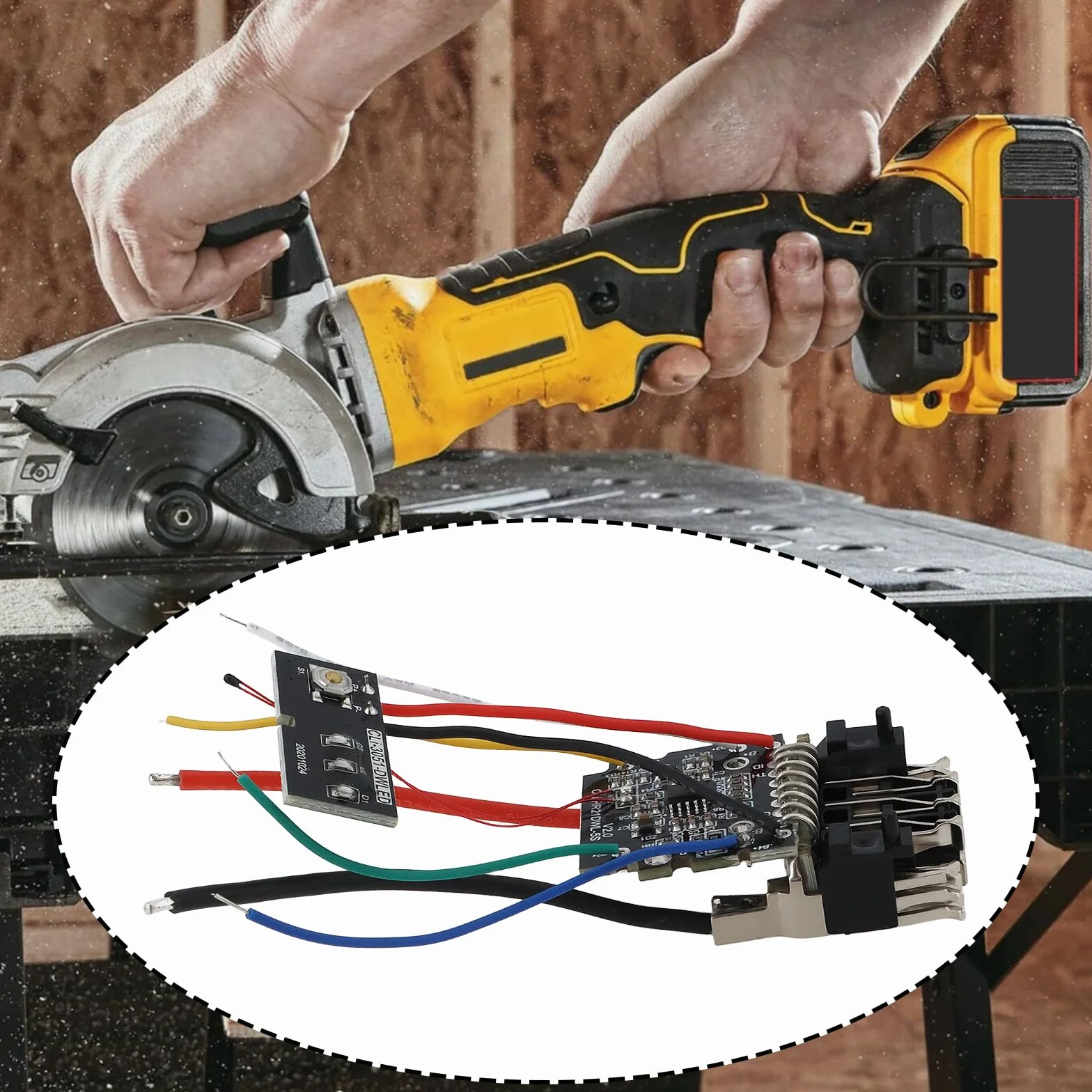 EMSea Płyta ochronna na baterię litową do elektronarzędzi kompatybilna z akumulatorem DeWalt 20V MAX DCB205
