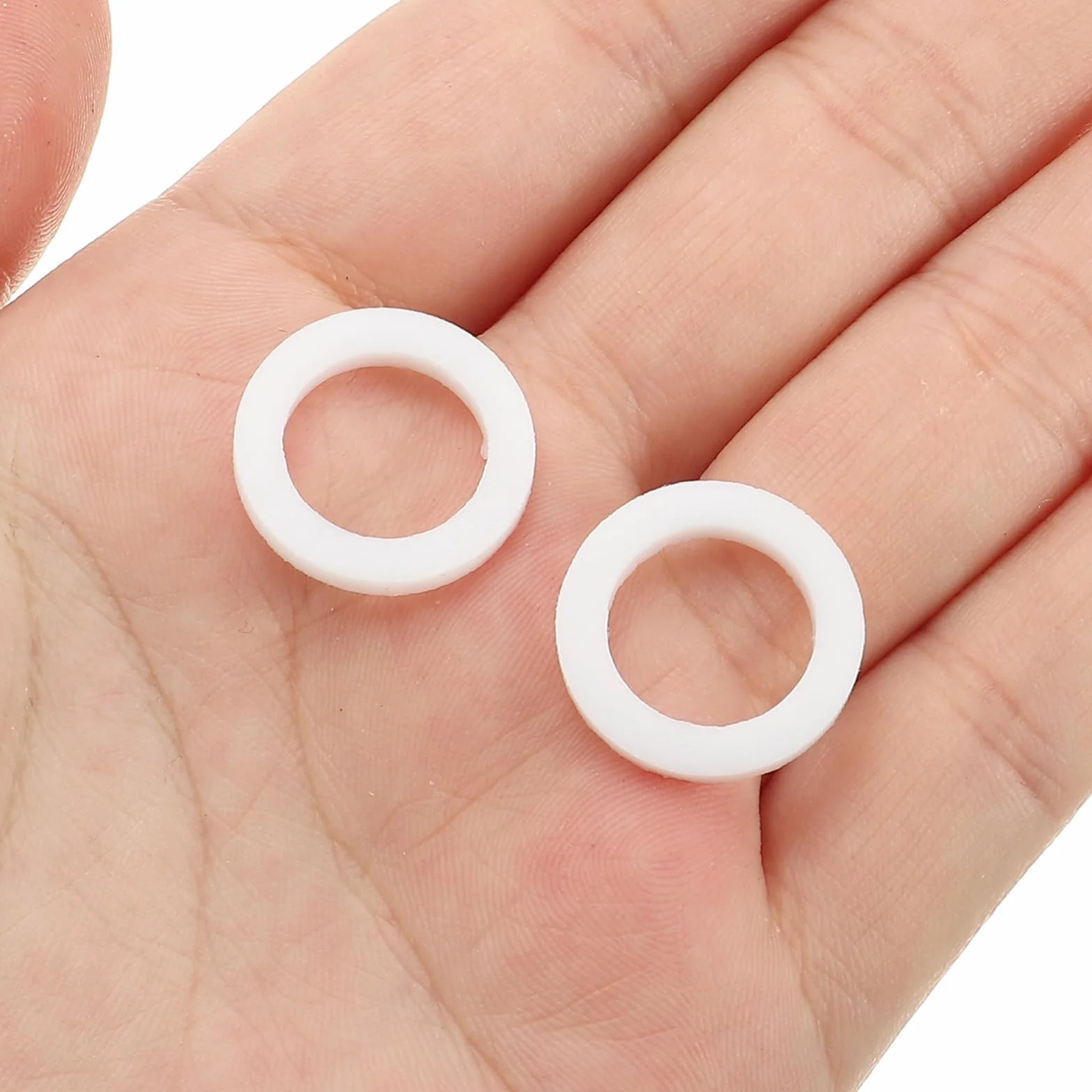 PATIKIL 10 szt. Uszczelki Ptfe płaskie 0,31 ID x 0,71" OD x 0,08" Grubość kołnierza uszczelniającego do maszyn Rury Zawory Przemysł naftowy i gazowy, biały (12x18x2mm)