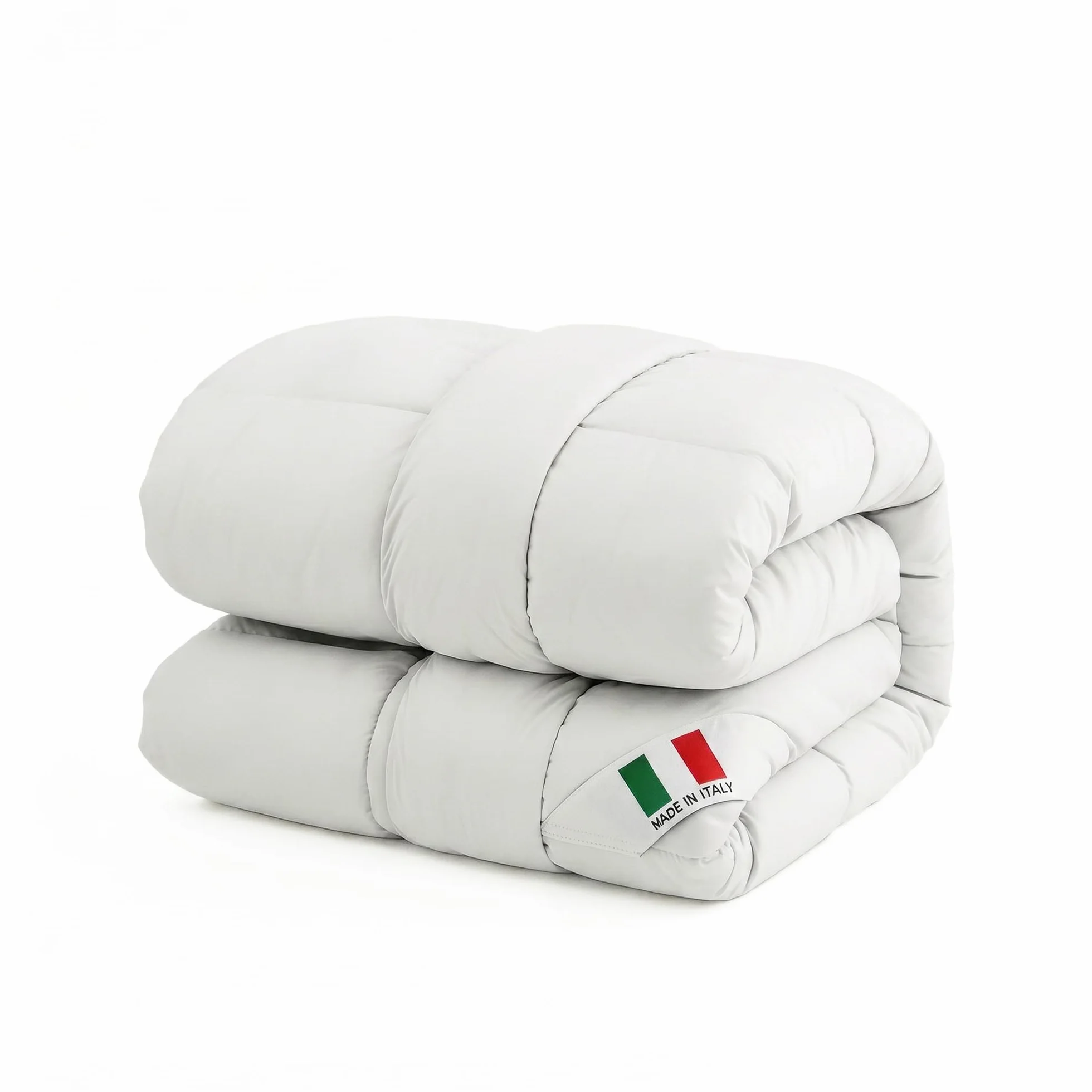 Prestige Italian Bed lniany biały zimowy pikowany, 100% mikrofibra, pojedynczy, 150 x 200 cm