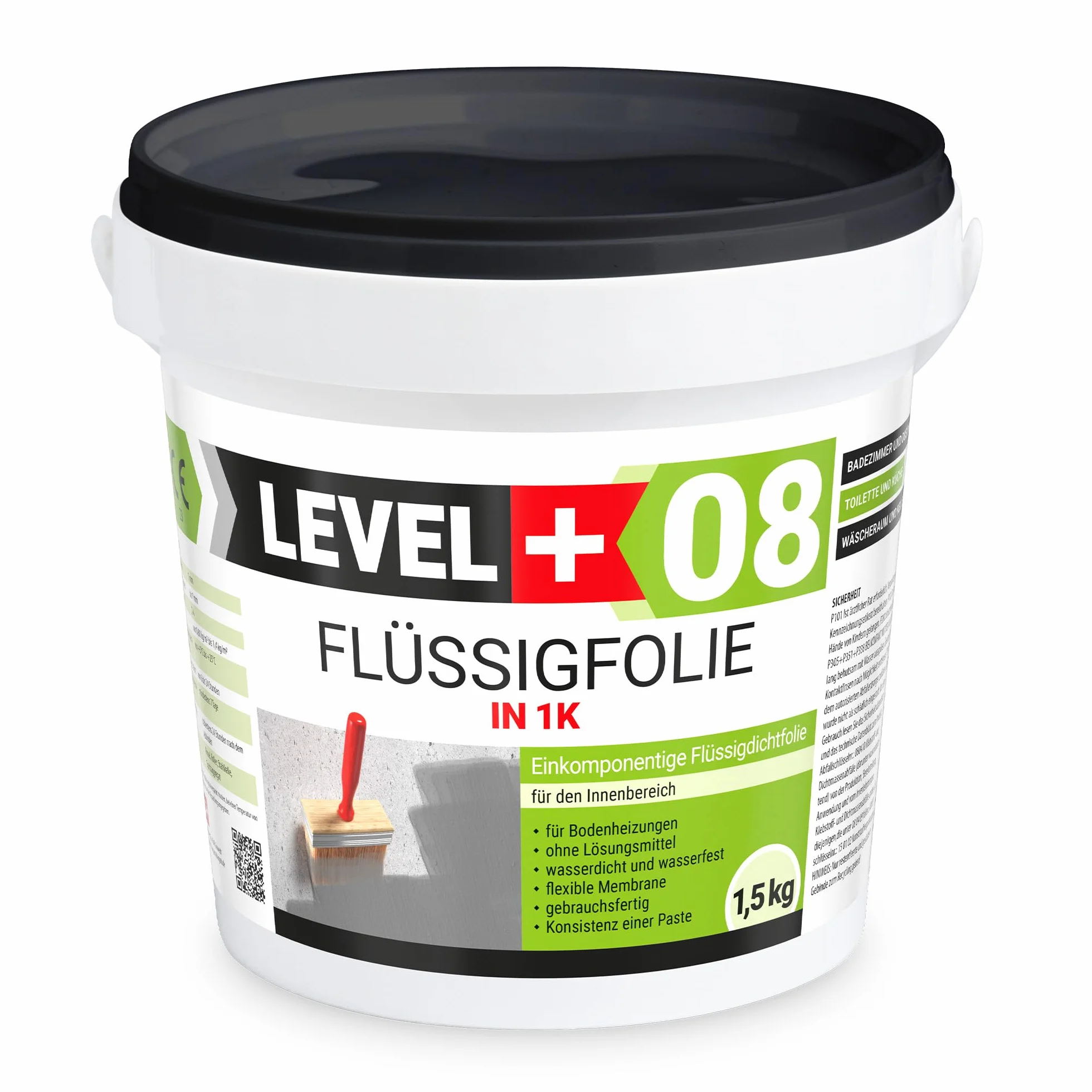Folia w płynie 1,5 kg Szczelna Hydroizolacja do wnętrz Elastyczna Izolacja Level+08