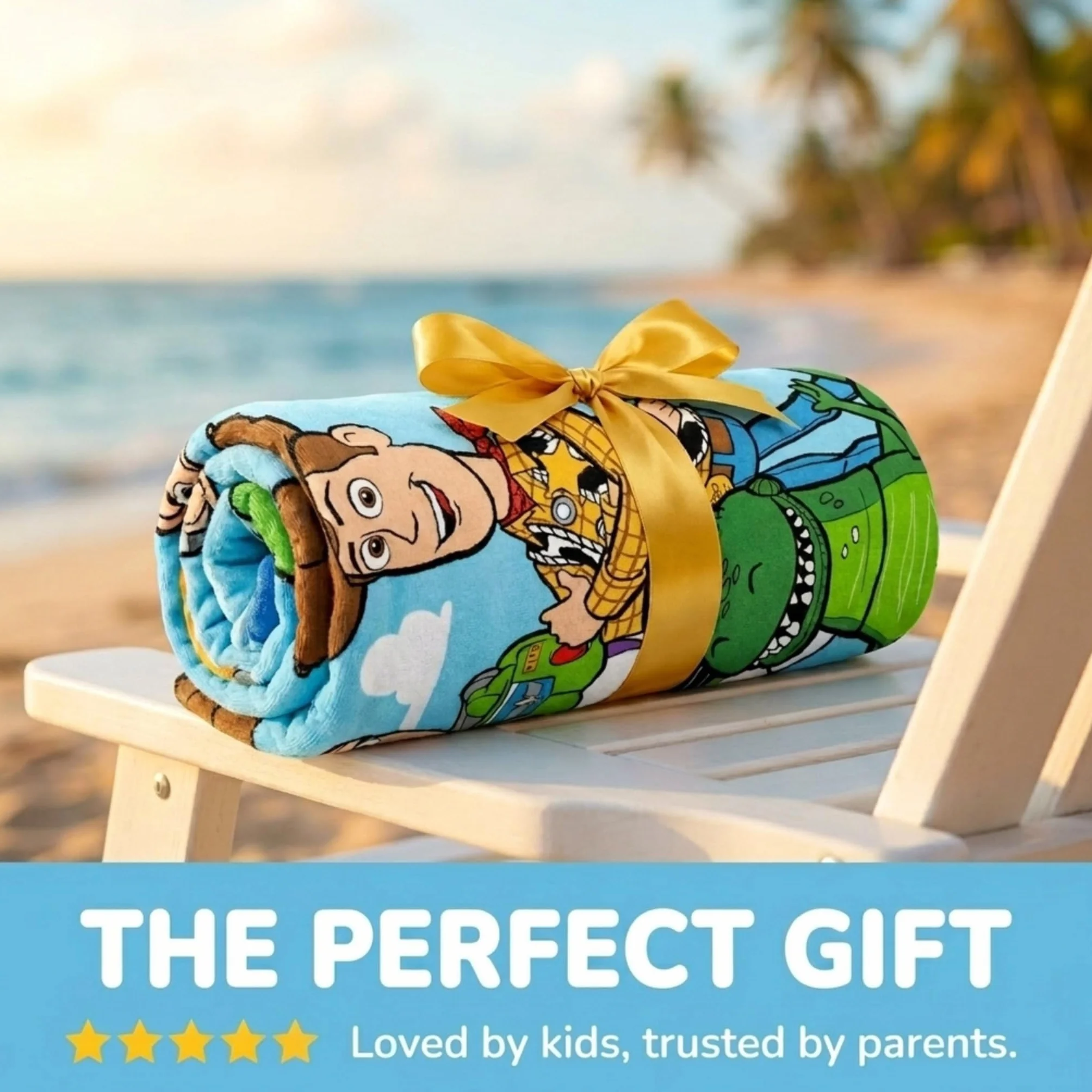 Jay Franco Kids Disney Toy Story 100% bawełniany ręcznik plażowy – 71 x 147 cm Super miękki ręcznik kąpielowy, basenowy i podróżny, oficjalny produkt licencjonowany, niebieski