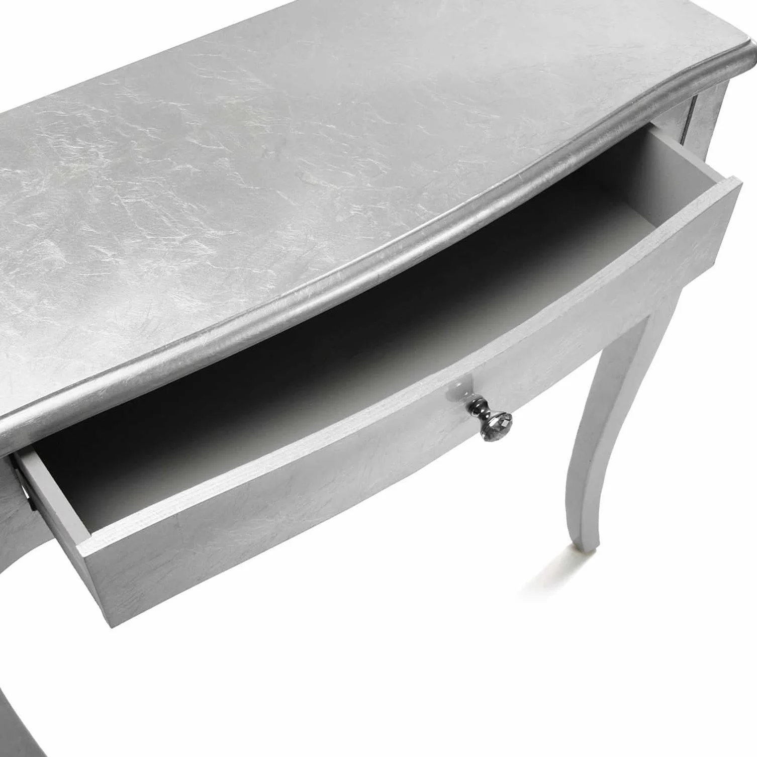 Versa Cagliari wąski mebel do przedpokoju lub przedpokoju, nowoczesny stolik konsolowy, z 1 szufladą, wymiary (wys. x dł. x szer.) 80 x 30 x 80 cm, drewno, kolor: srebrny