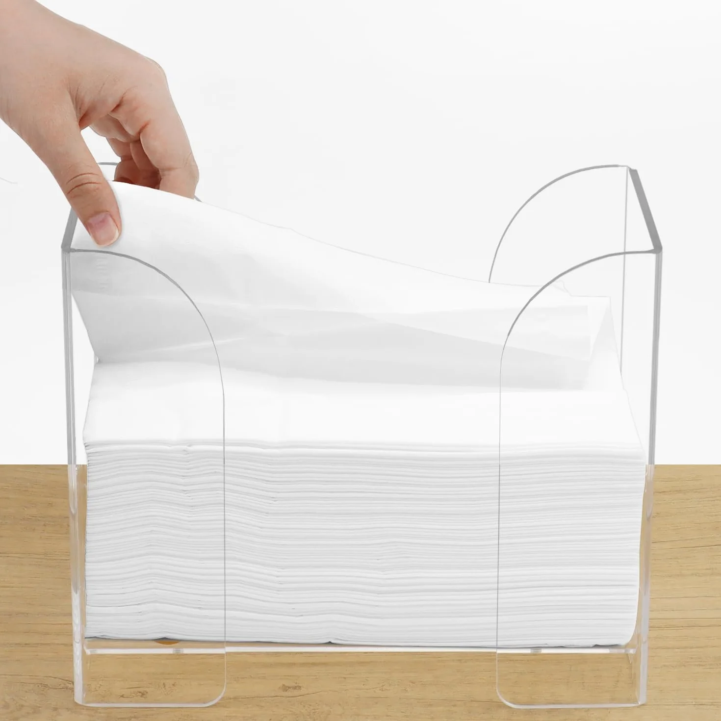 QWORK® Wieszak na ręczniki papierowe Akrylowy dozownik ręczników papierowych przezroczysty, do kuchni, restauracji, łazienki