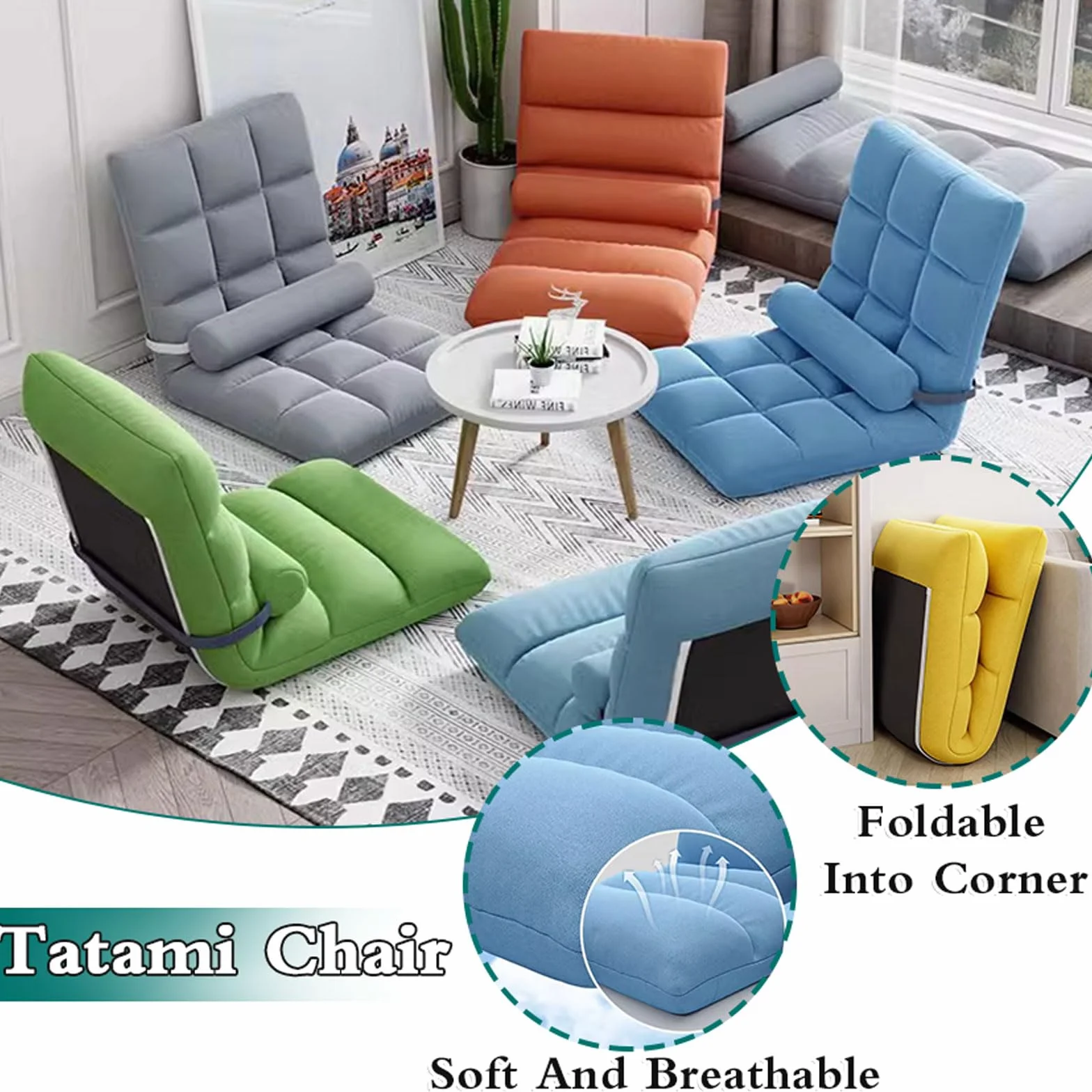 Krzesło Tatami,Krzesło Podłogowe Medytacji,Krzesło Okienne Zatoki,Leniwe Okno Bay Sofa,Japońskie Krzesło Do Sypialni,Lekki Nośnik,Oszczędność Miejsca,Dla Domu, Biura, Czytania,Drzemka