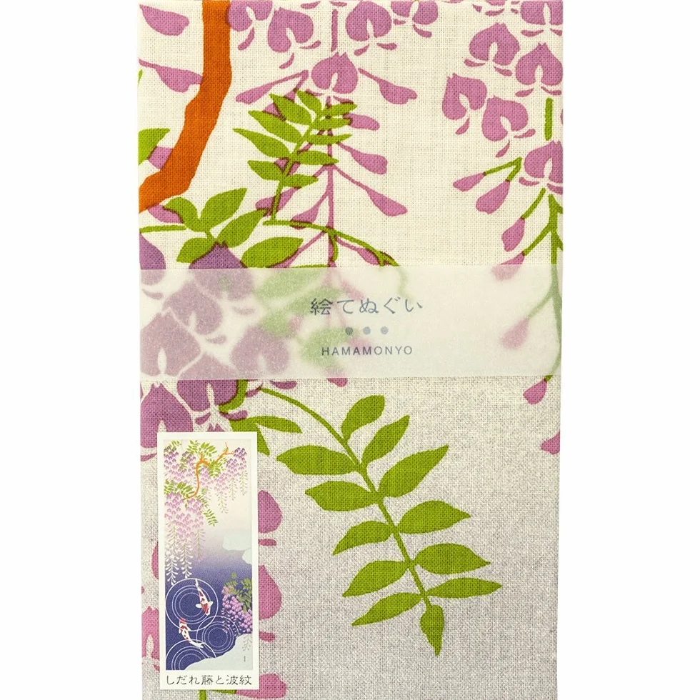 Nassen Tenugui ręcznik karp i wisteria