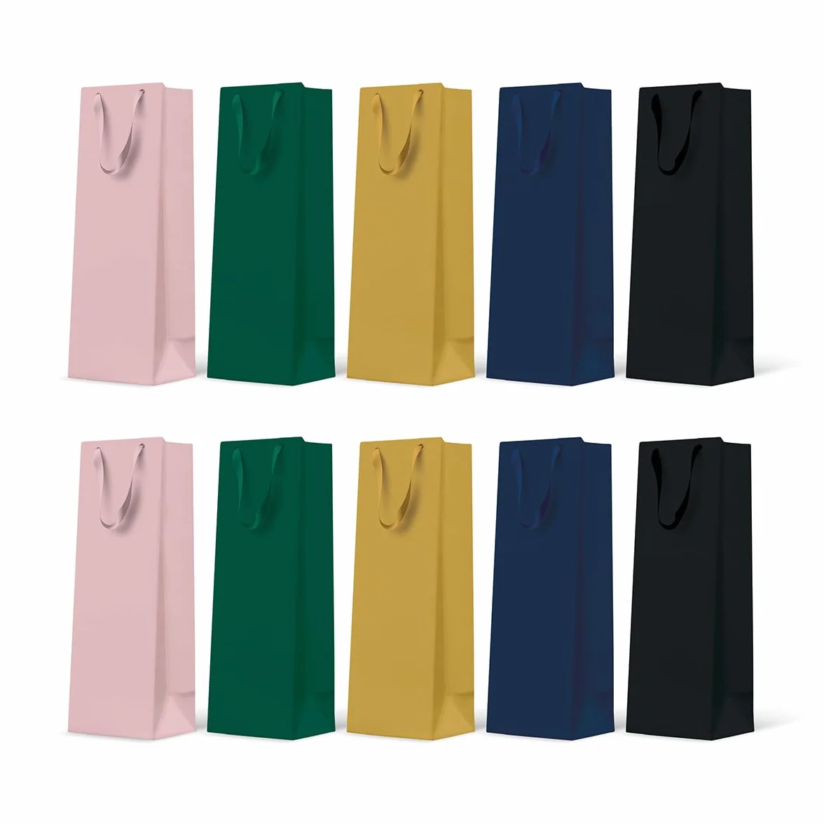 Torebki na prezenty 37x12x10 cm 10 sztuk mieszanka 5 kolorów eleganckie torby na wino