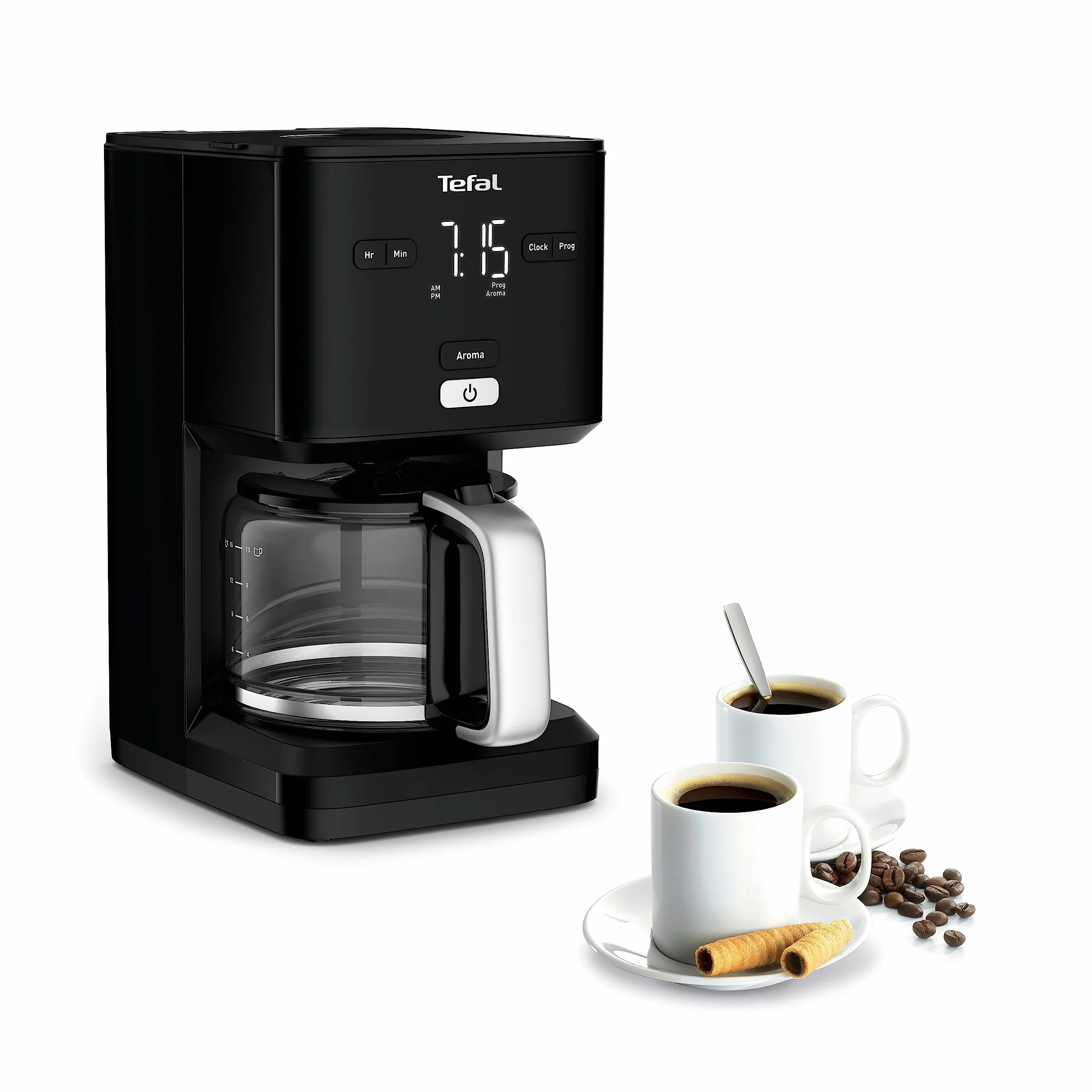 Tefal Smart'n Light ekspres do kawy programowalny filtr 24h 1,25 l czarny
