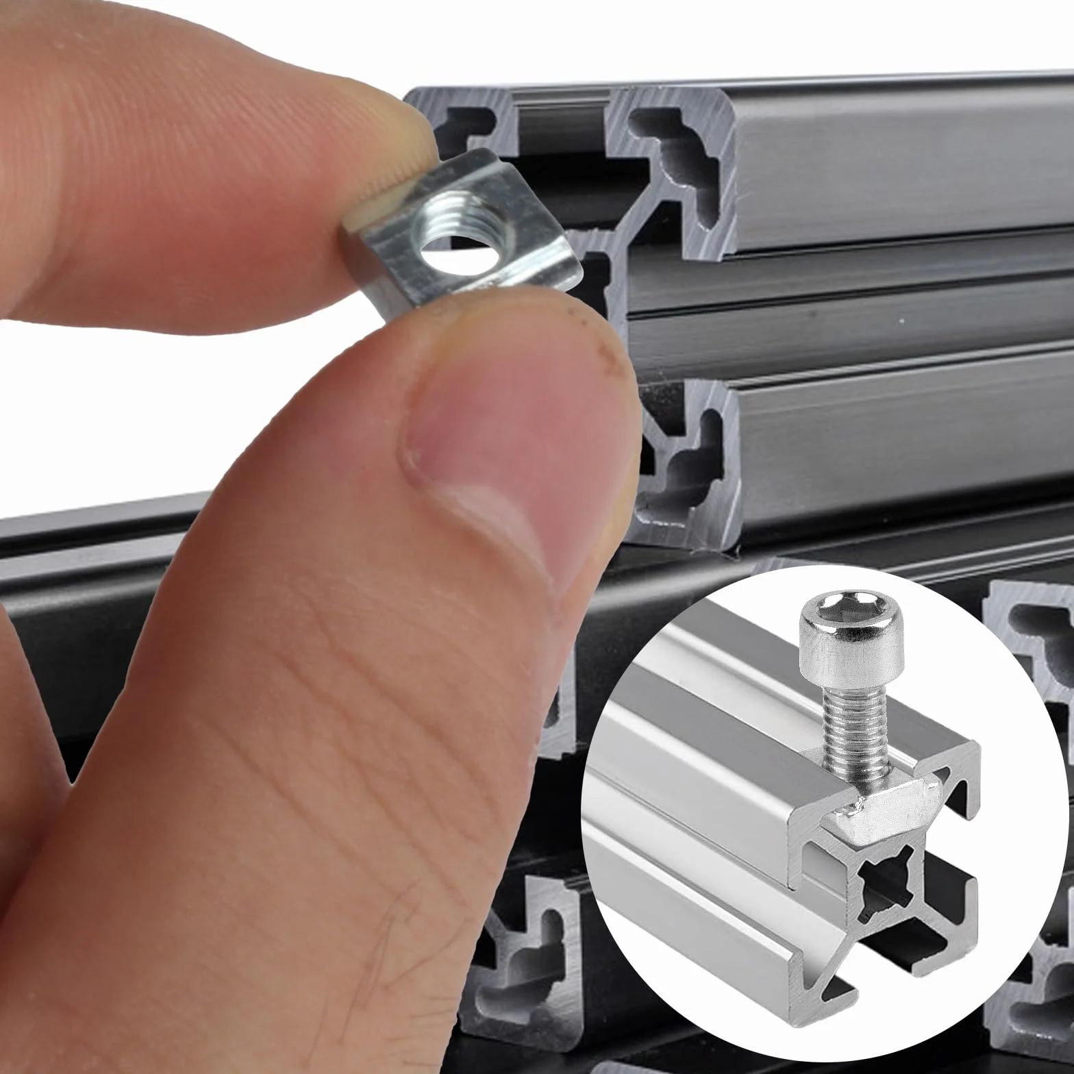 40 x zestaw kamieni rowkowych M5 Nut 6 typ B, rowek T M5 T-Slot, nakrętki przesuwne, nakrętki ślizgowe T, szyna ślizgowa do profilu aluminiowego, szczelina wytłaczająca standardowa seria 2020 i 40