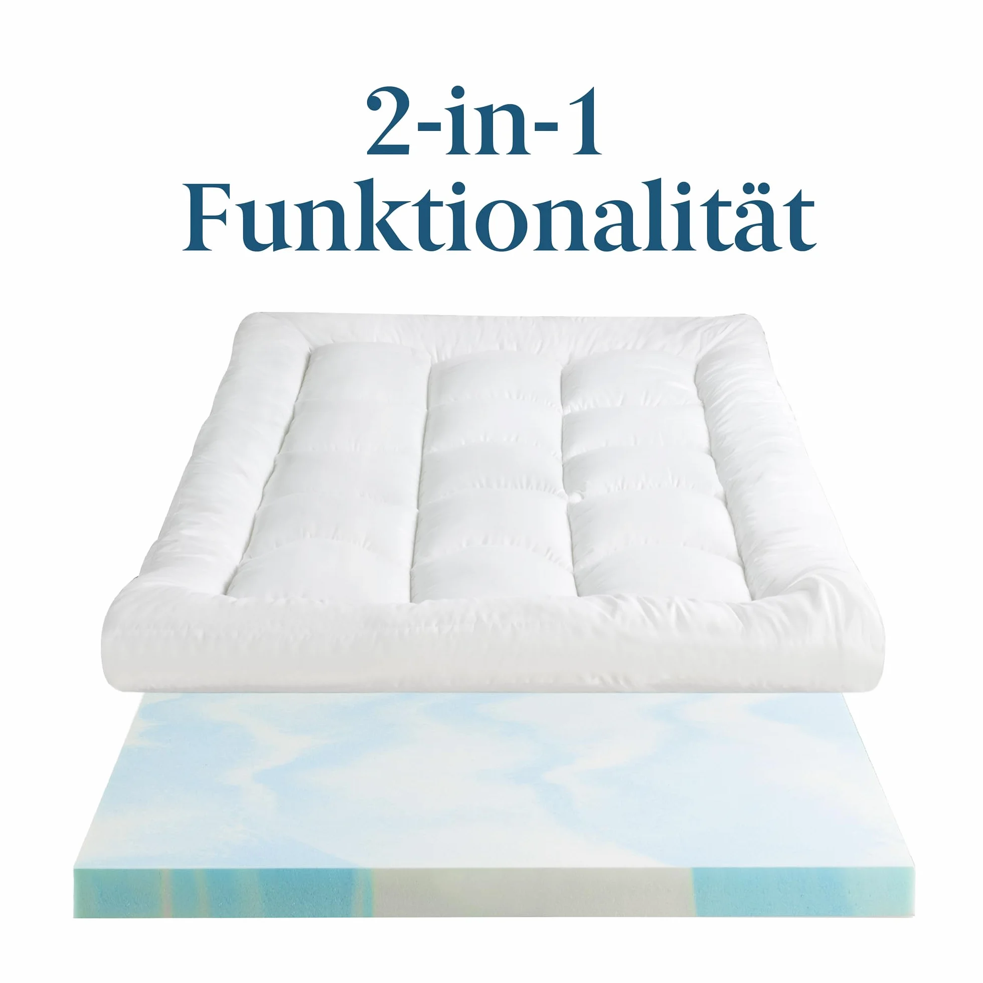 Zinus Mattress Topper, poliester, biały, 200 x 90 cm