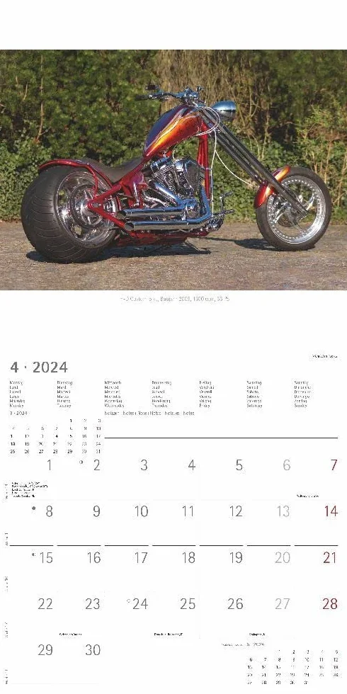 Harleys 2024 - Broschürenkalender 30x30 cm (30x60 geöffnet) - Kalender mit Platz für Notizen - Motorräder - Bildkalender - Wandplaner - Harley-Davidson