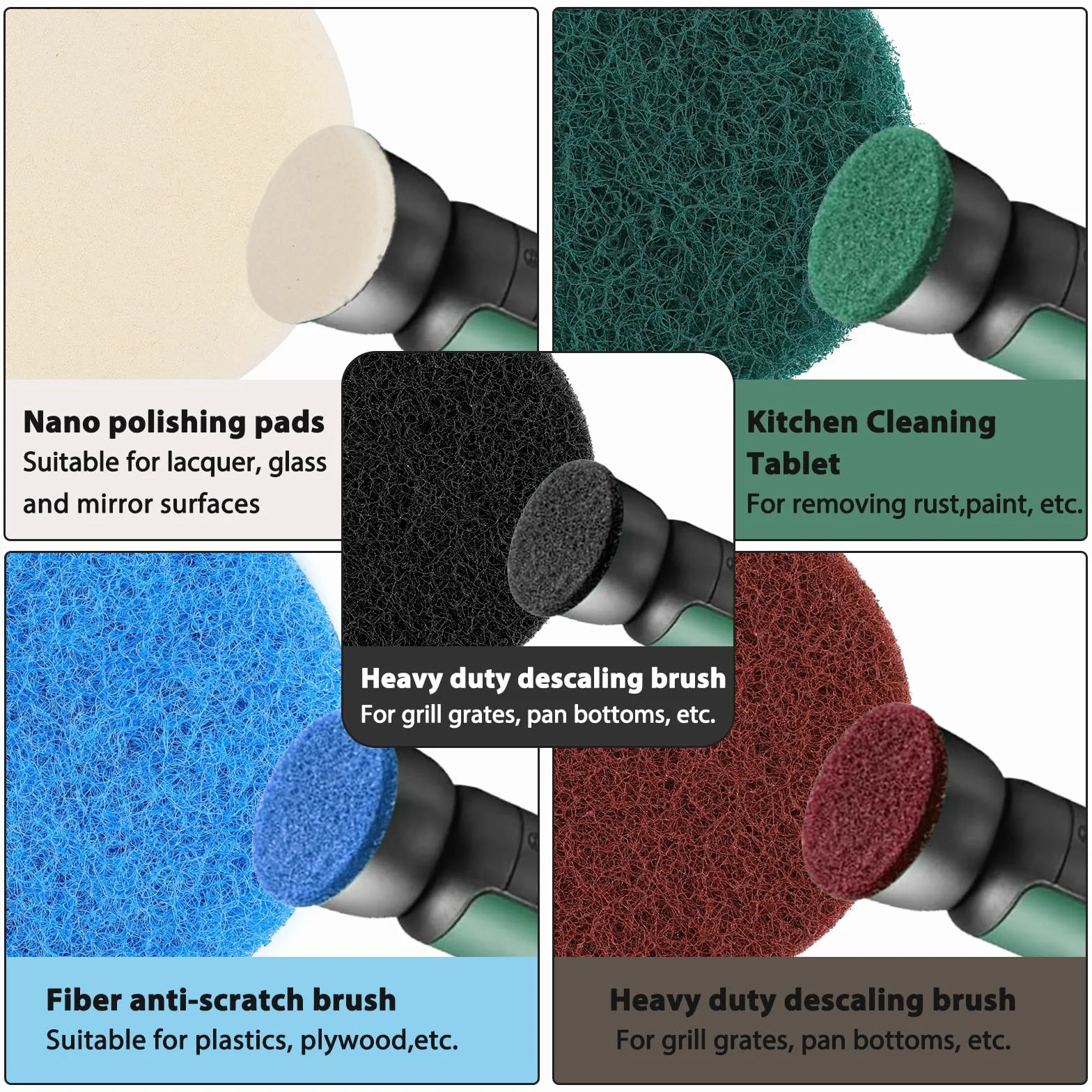 30 sztuk zestawu do Bosch Universal Brush, elektryczna szczotka do czyszczenia z akumulatorem Bosch Home/Garden 6033, szczotka do czyszczenia pad części zamienne (5 stylów szczotki pad)