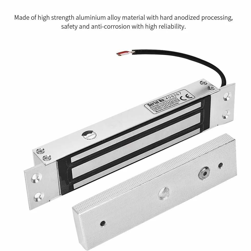 BuyWeek Elektryczny zamek magnetyczny, zamek elektromagnetyczny, DC 12 V, 180 kg, stop aluminium do systemu kontroli dostępu
