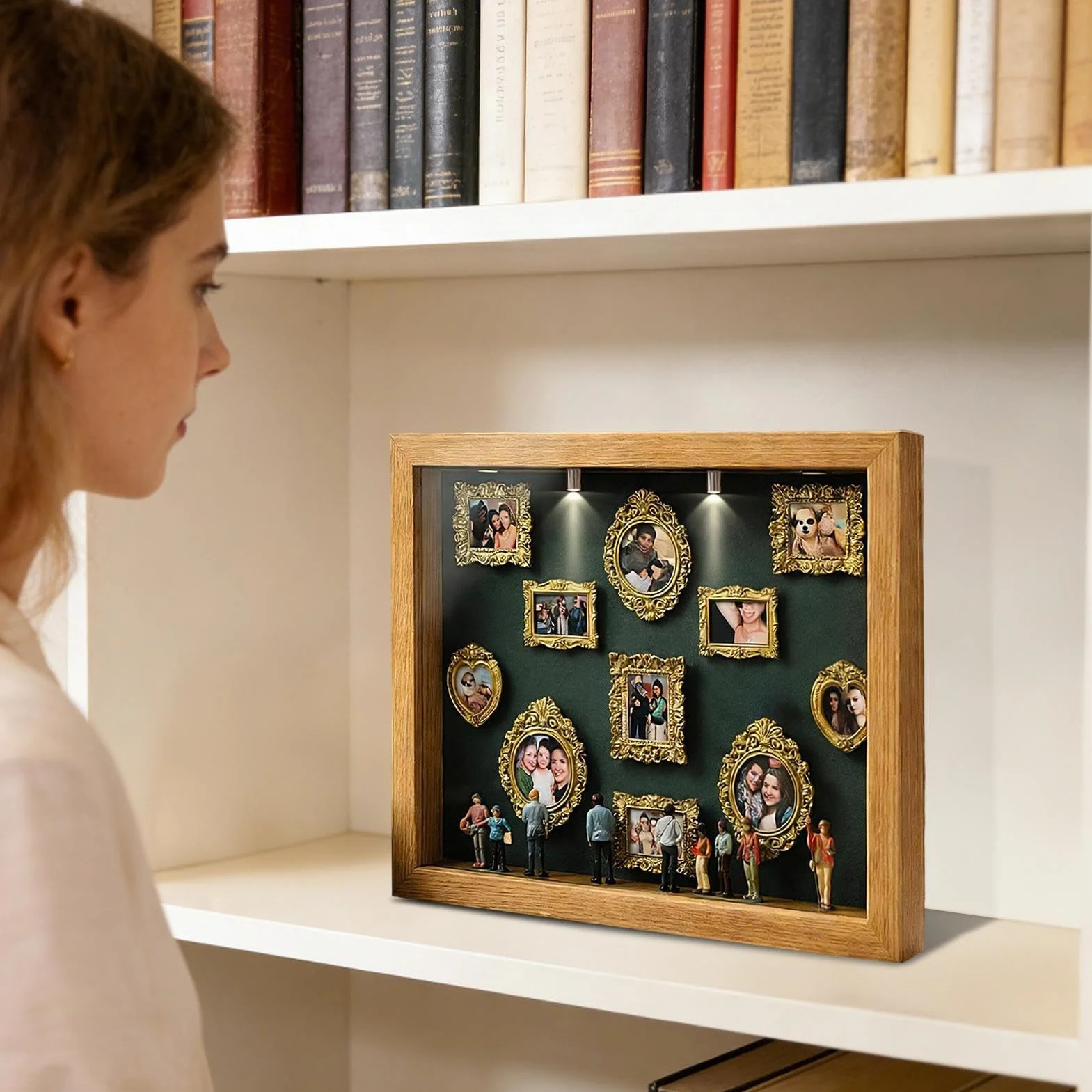 DIY Mini Museum Of Us, Spersonalizowany Zestaw Wystawowy, 1 Zestaw, Ramka Pamięci Z Miniaturowym Wzorem, Pudełko Mini Sylwetka, Elegancki Akcent Domowy, Dla Par, Przyjaciół