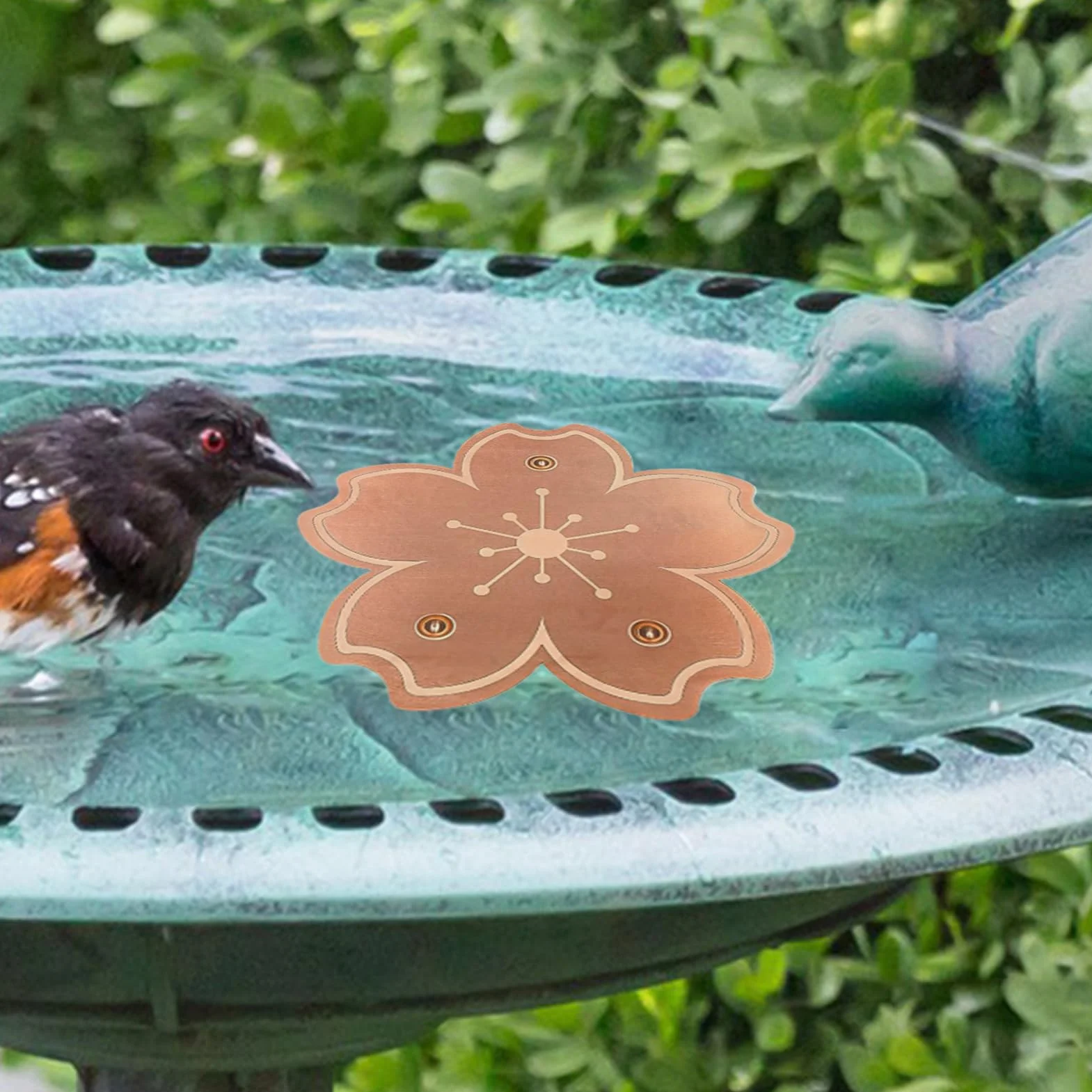 Bird Bath Disc, Copper Purification Plate, Birdbath Cleaner with Triple-Point Support for Garden, Yard, Patio, Nature Exhibits, Landscaping, and Park Water Bowl Maintenance