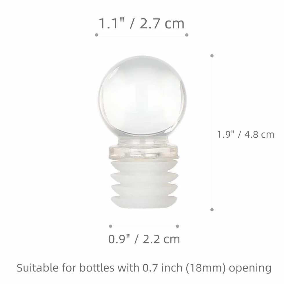Szklane korki do butelek 18 mm 6 szt.