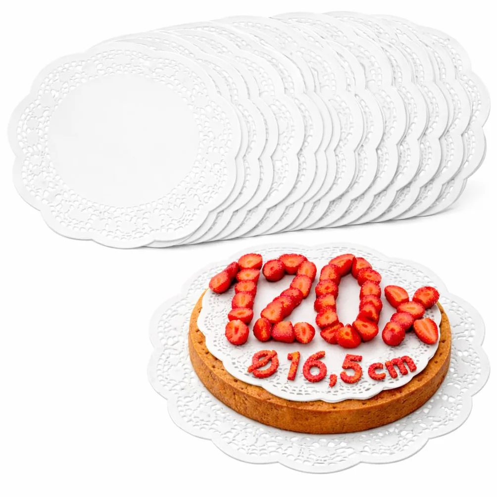 com-four Podkładka pod tort 120 sztuk Ø 16,5 cm papierowe talerze podstawki pod napoje