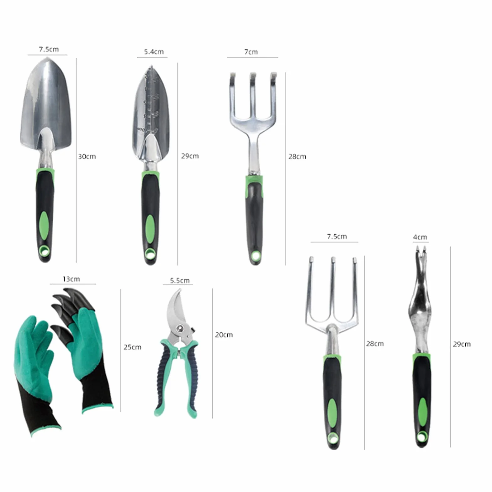 Jauhmui 9-częściowy aluminiowy zestaw narzędzi ogrodowych z torbą do przechowywania, ergonomiczne drewniane uchwyty, idealny do ogrodnictwa