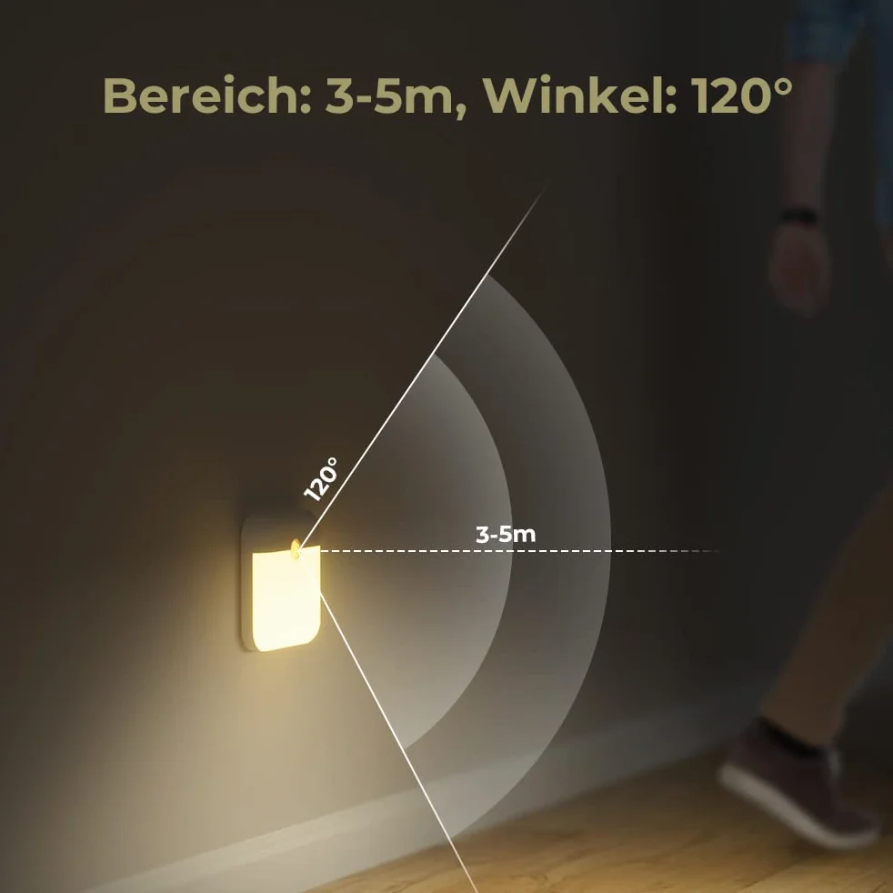 OUSFOT Lampka nocna LED, 2 szt. wewnętrzny czujnik ruchu, automatyczne światło nocne z mocowaniem magnetycznym, lampka nocna dla dzieci do pokoju dziecięcego, kuchni, korytarza, schodów, salonu