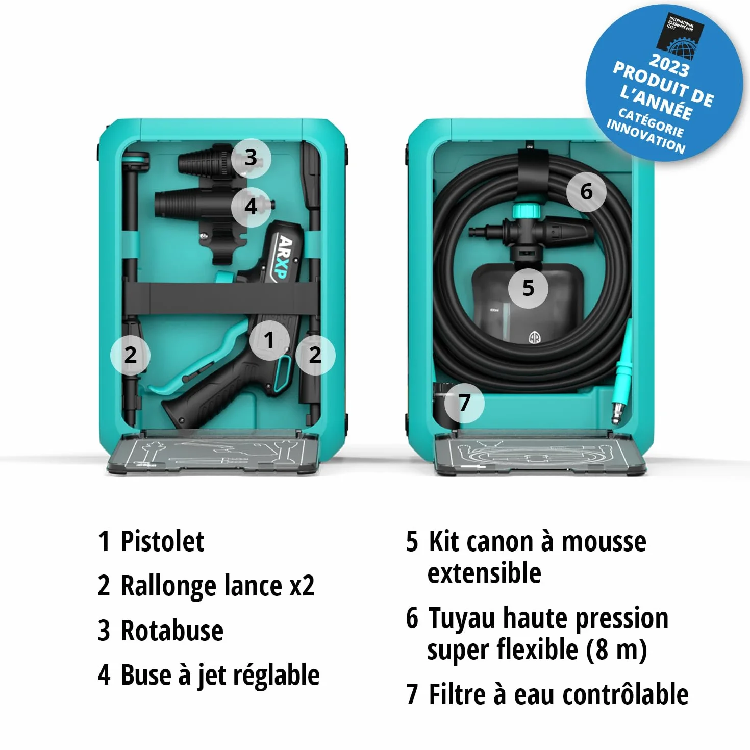 ARXP Myjka wysokociśnieniowa BOX4 180DSS kompaktowa (2500 W, 180 bar, 500 l/h), czarna