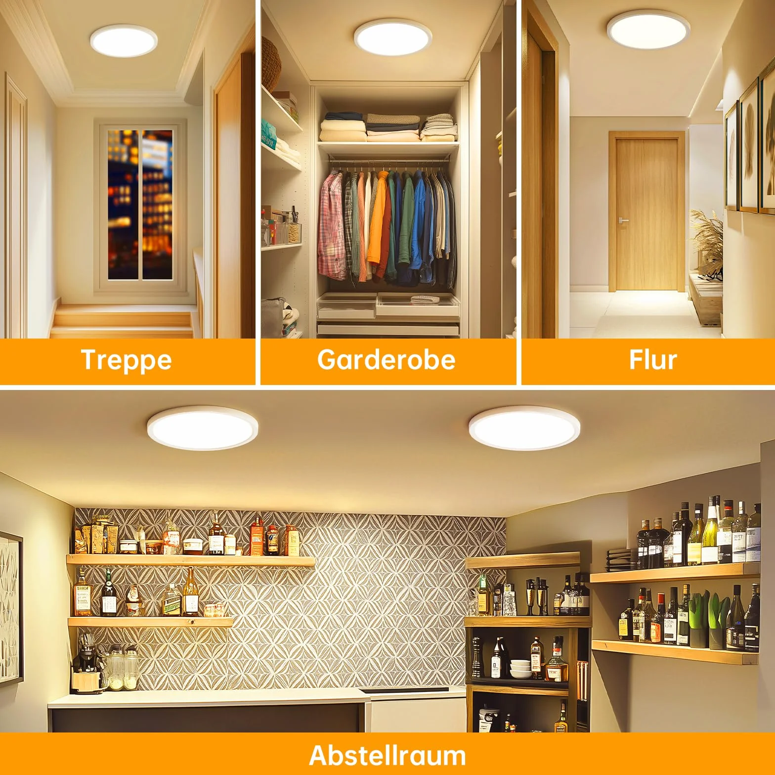 Nowoczesna lampa sufitowa Led 3000K, 18 W, 2448 lm, ciepła biel, okrągła, bardzo cienka wewnętrzna lampa sufitowa do balkonu, łazienki, sypialni, piwnicy, Ø22 cm (2 szt.)