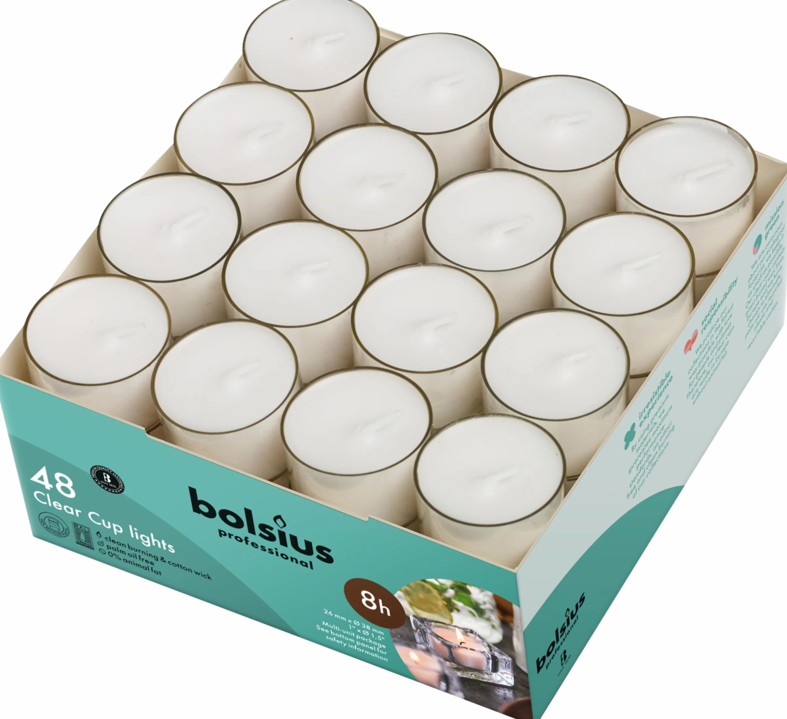 Bolsius Podgrzewacze, Biały, 48 Szt.