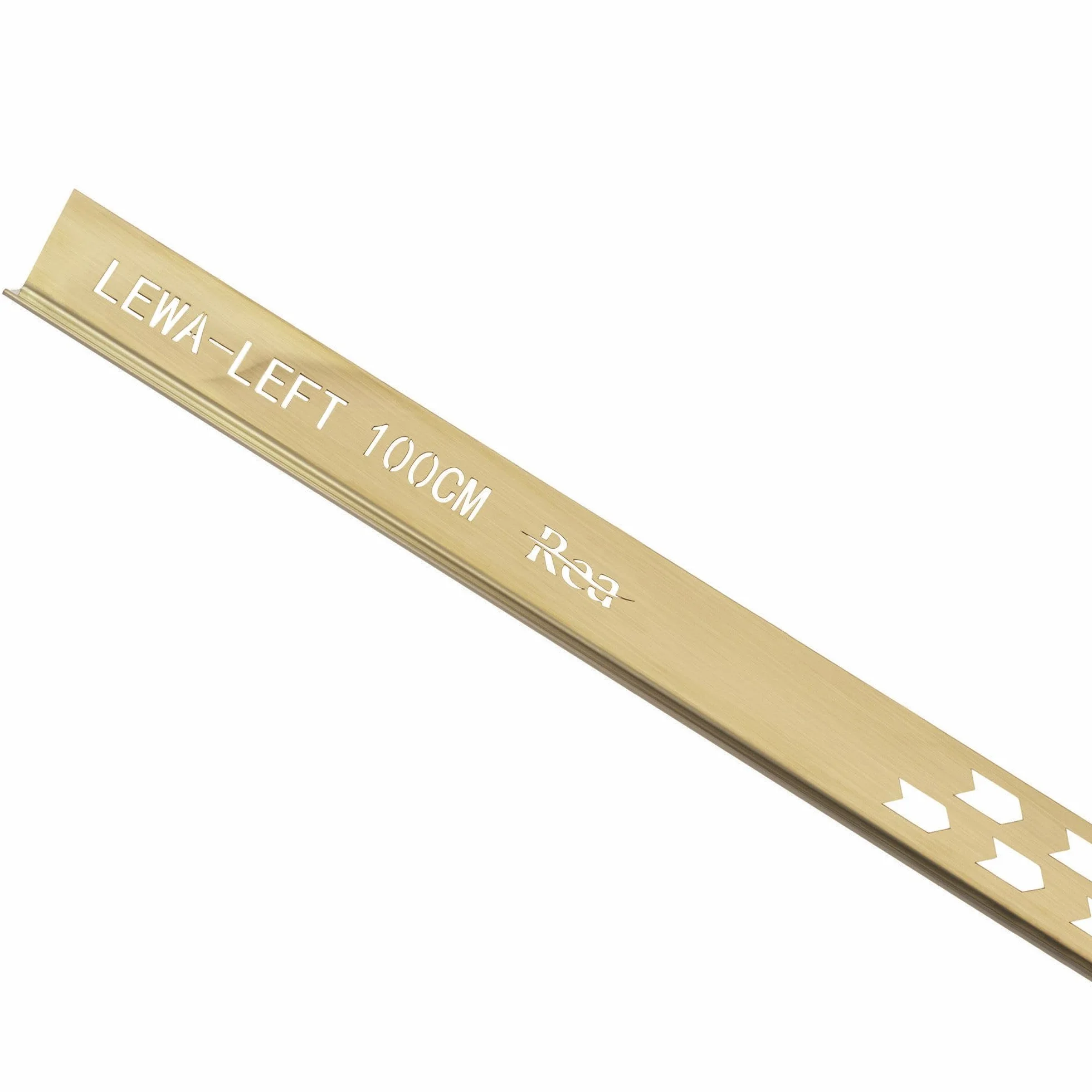 Rea 100cm Prawa Listwa spadkowa do brodzika Złota Szczotkowana, Wykonana z wysokiej jakości metalu - 100X3,7X2,2CM