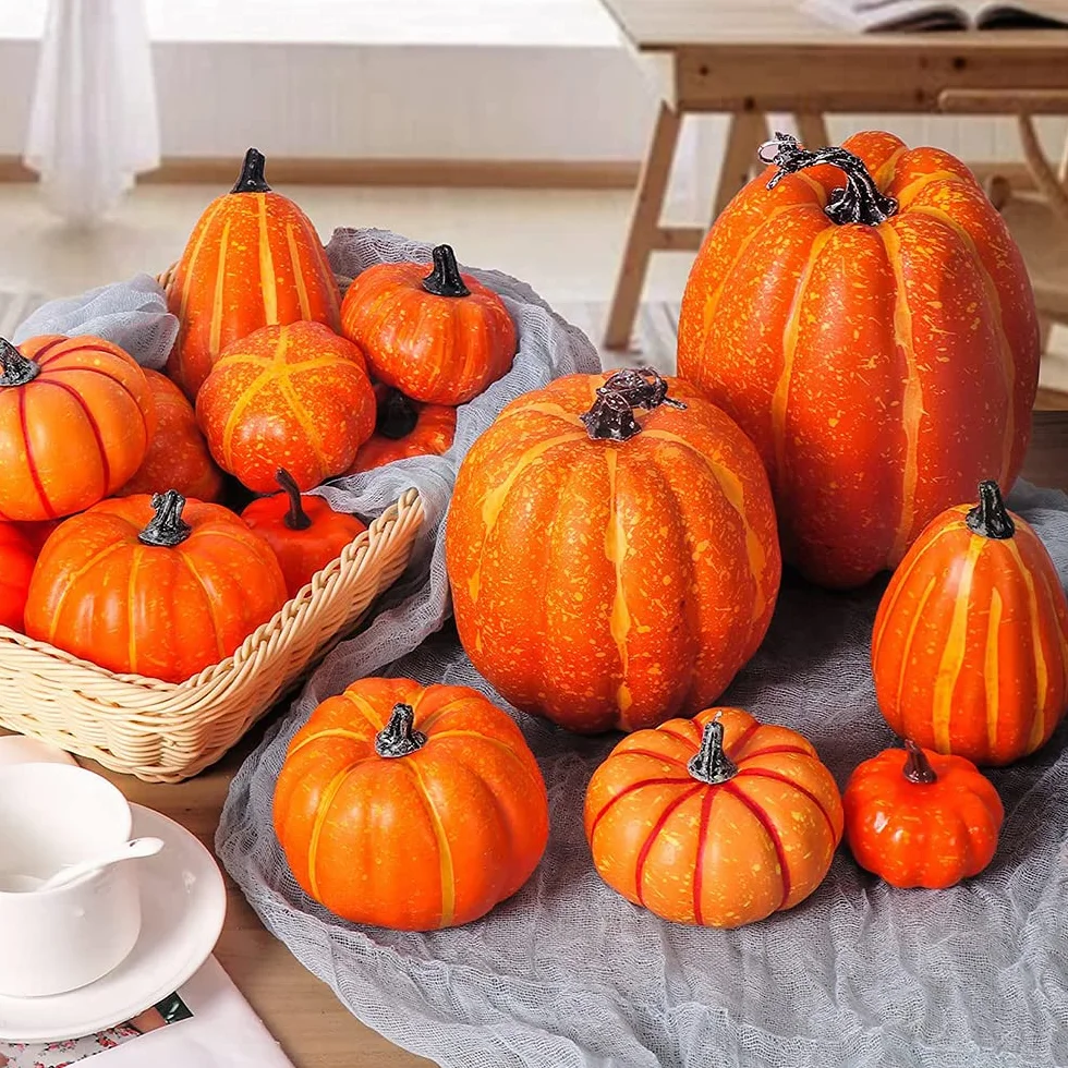 7 szt. sztucznej dyni, sztuczna dynia, jesienna dekoracja na Święto Dziękczynienia, Halloween, Boże Narodzenie