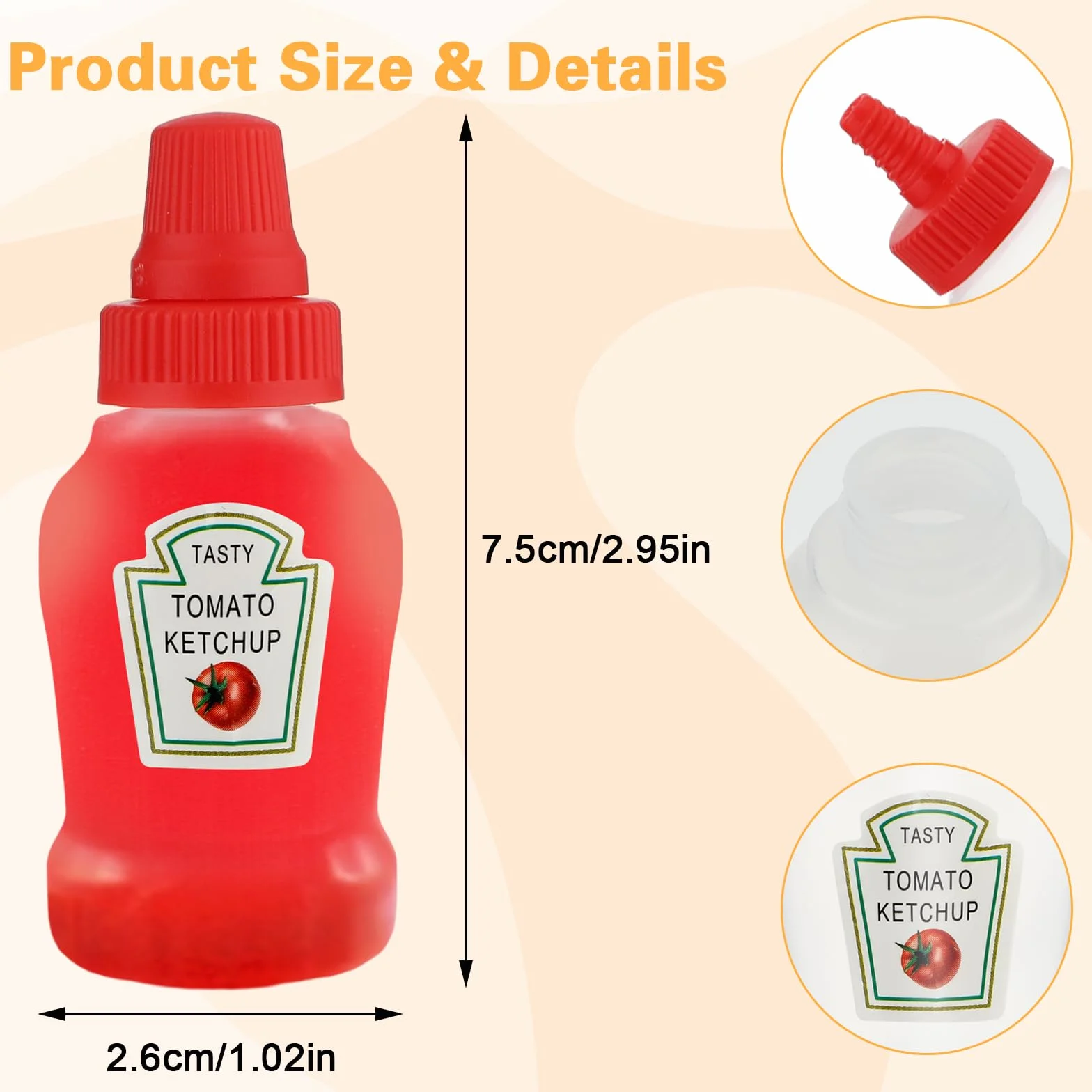 Andibro Mini butelka do keczupu 23 ml plastikowy pojemnik na przyprawy wyciskany sos