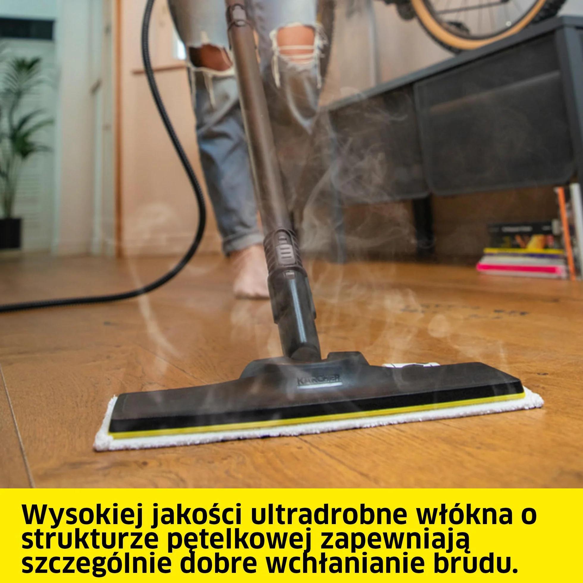 Kärcher zestaw uniwersalnych ściereczek podłogowych EasyFix, 2 chłonne ściereczki z ultracienkiego włókna, łatwe do zamocowania, oryginalne akcesoria do dyszy EasyFix parownic Kärcher