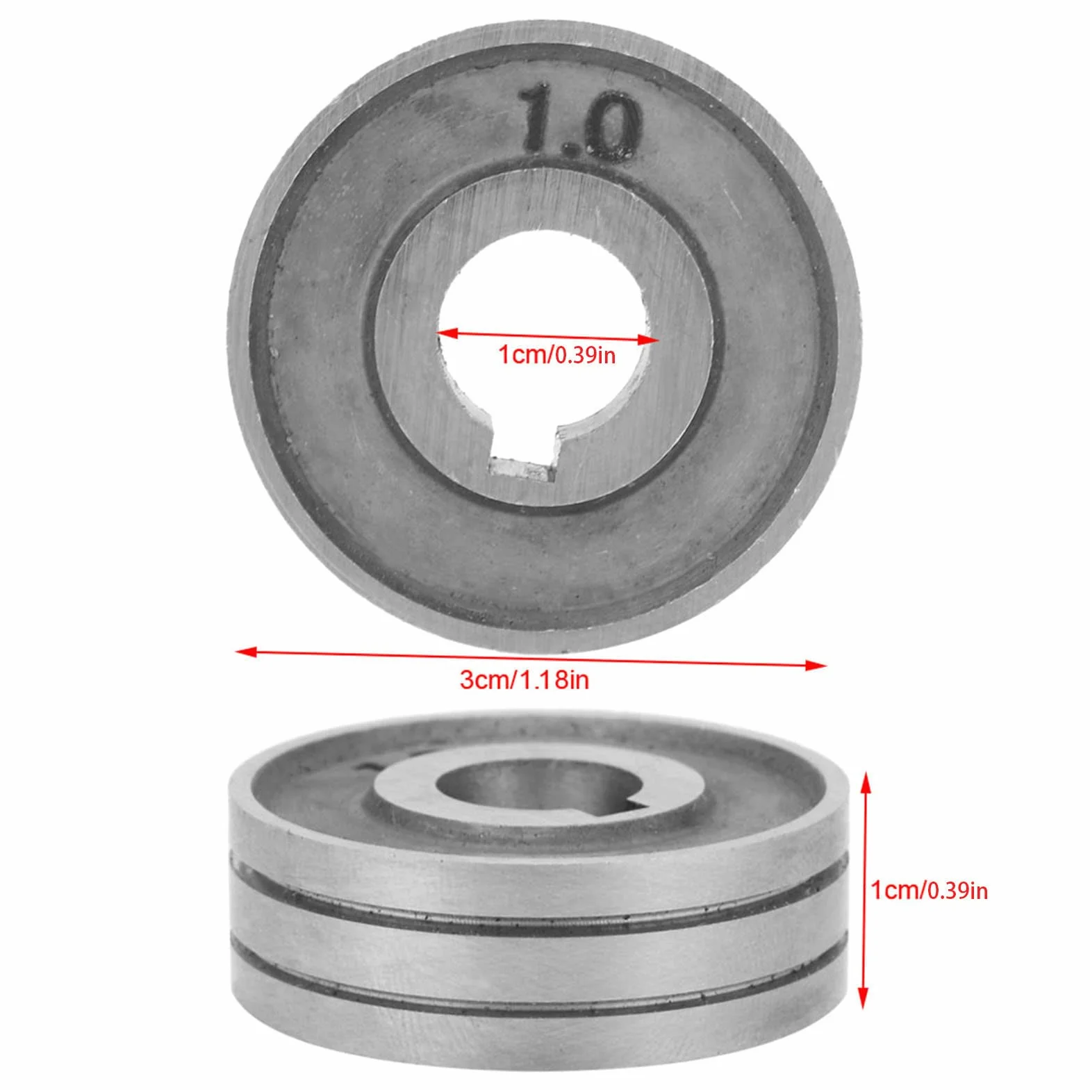 Koło Podające Drut Spawalniczy, Nacisk Koła Podającego Drut 0,8-1,0/1,2/1,4/1,6 Mm Koło Prowadzące Drut Spawalniczy 30 X 10 X 10 Mm, Sprzęt do Spawania łukowego (0,8-1,0 mm)