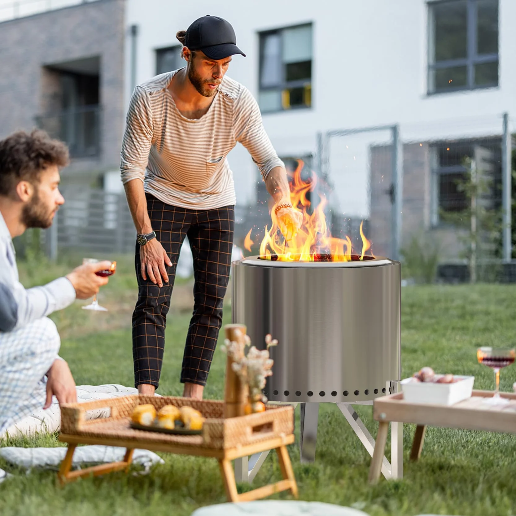 Onlyfire Stojak do paleniska Solo Stove Ranger 38,1 cm i Bonfire 49,5 cm, akcesoria do paleniska ze stali nierdzewnej, narzędzia do kominków zewnętrznych