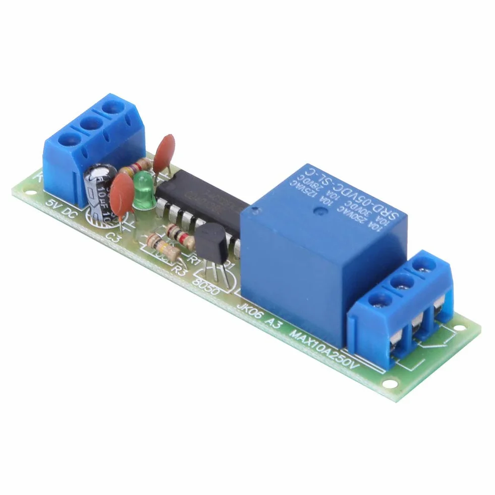 3 sztuk moduł przekaźnika czasowego z izolacją transoptorową DC5V CD4013 Chip 1 kanał NO NC pojedynczy biegun podwójny przełącznik przekaźnikowy