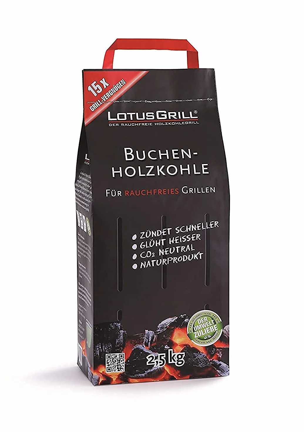 LotusGrill Węgiel drzewny 2,5 kg worek, wielokolorowy, 37,9 x 25,3 x 18,2