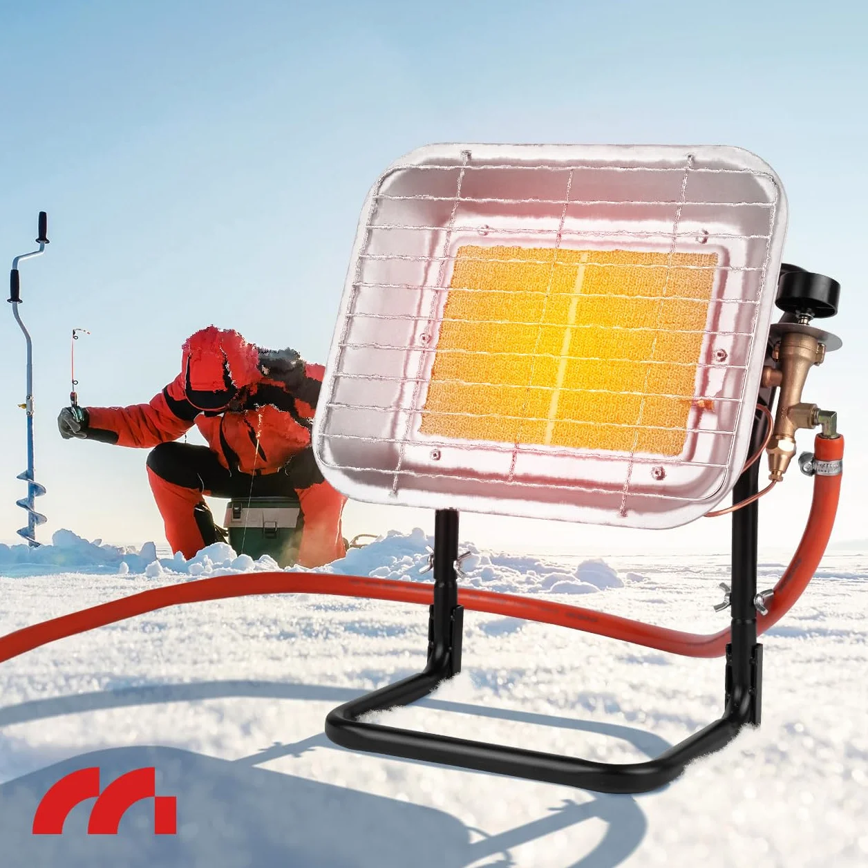 MalTec Gazcamp grzejnik gazowy na butelkę, stojący 4,5 kW, wąż gazowy, regulator ciśnienia gazu